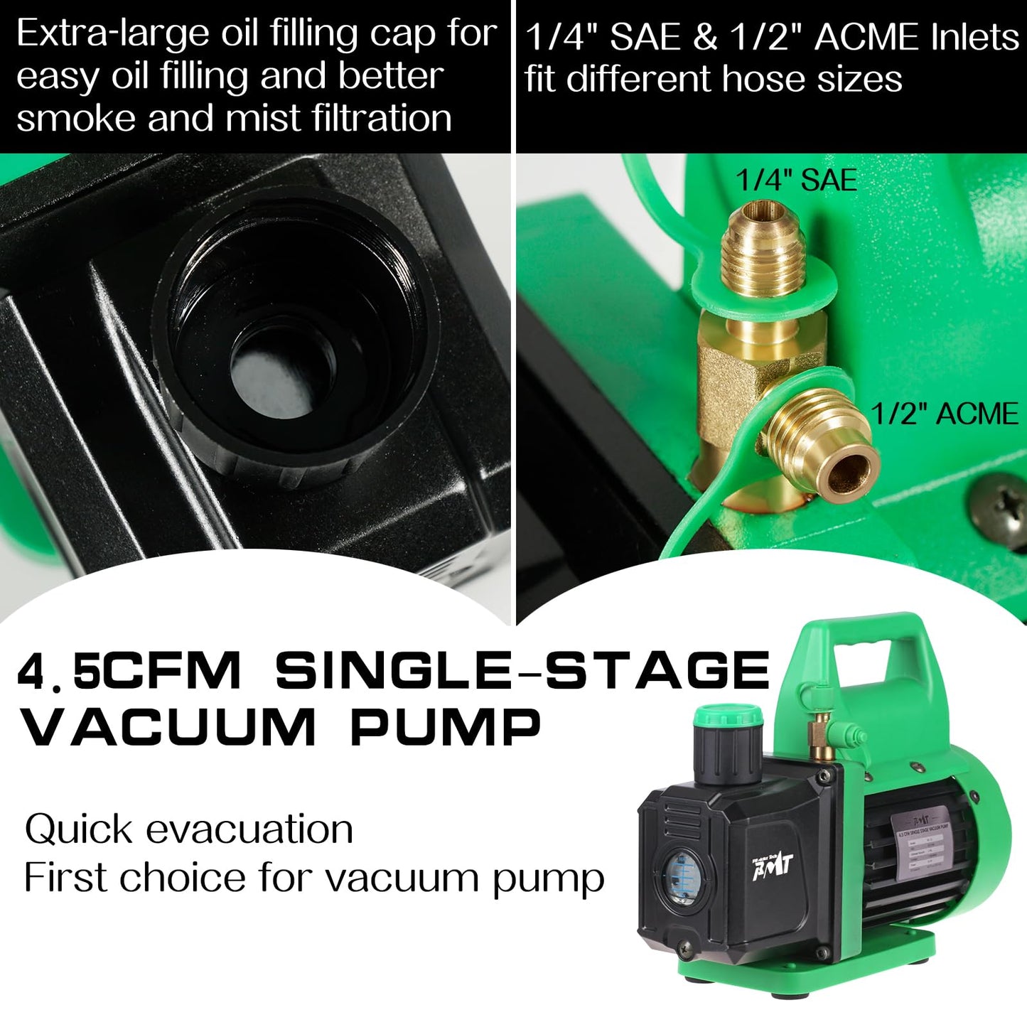 PB Motor Tech 3 Gallon Vacuum Chamber Kit with 4.5CFM Vacuum Pump and Tempered Glass Lid, Perfect for Wood Stabilization and Resin Casting, No Oil Included