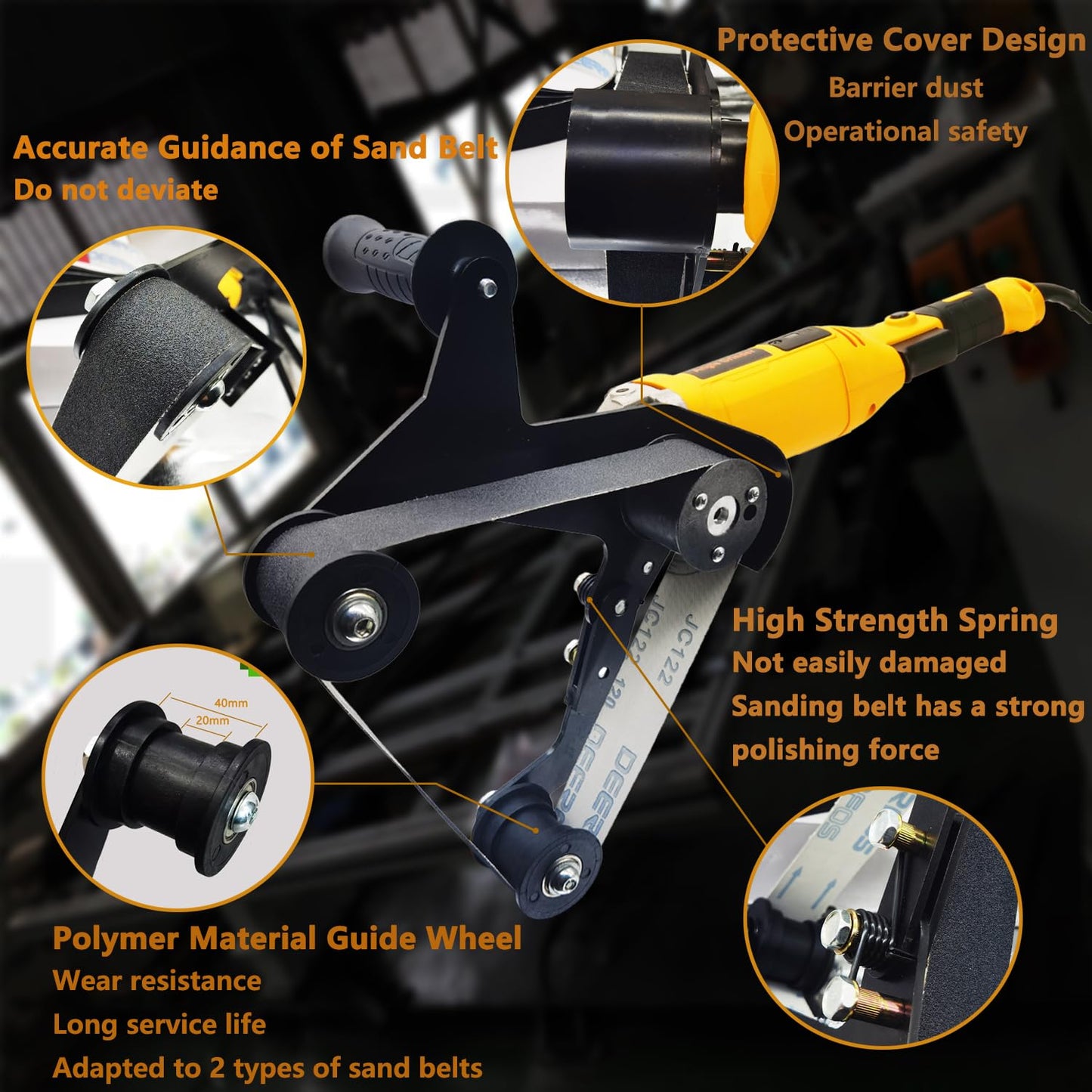 Hangjiatool Pipe Tube Polisher Sander,1260W High-Power Industrial Grade Pipe Belt Sander with 6 Variable Speeds,Professional Polishing Tools for Grinding, Polishing,and Rust Removal.
