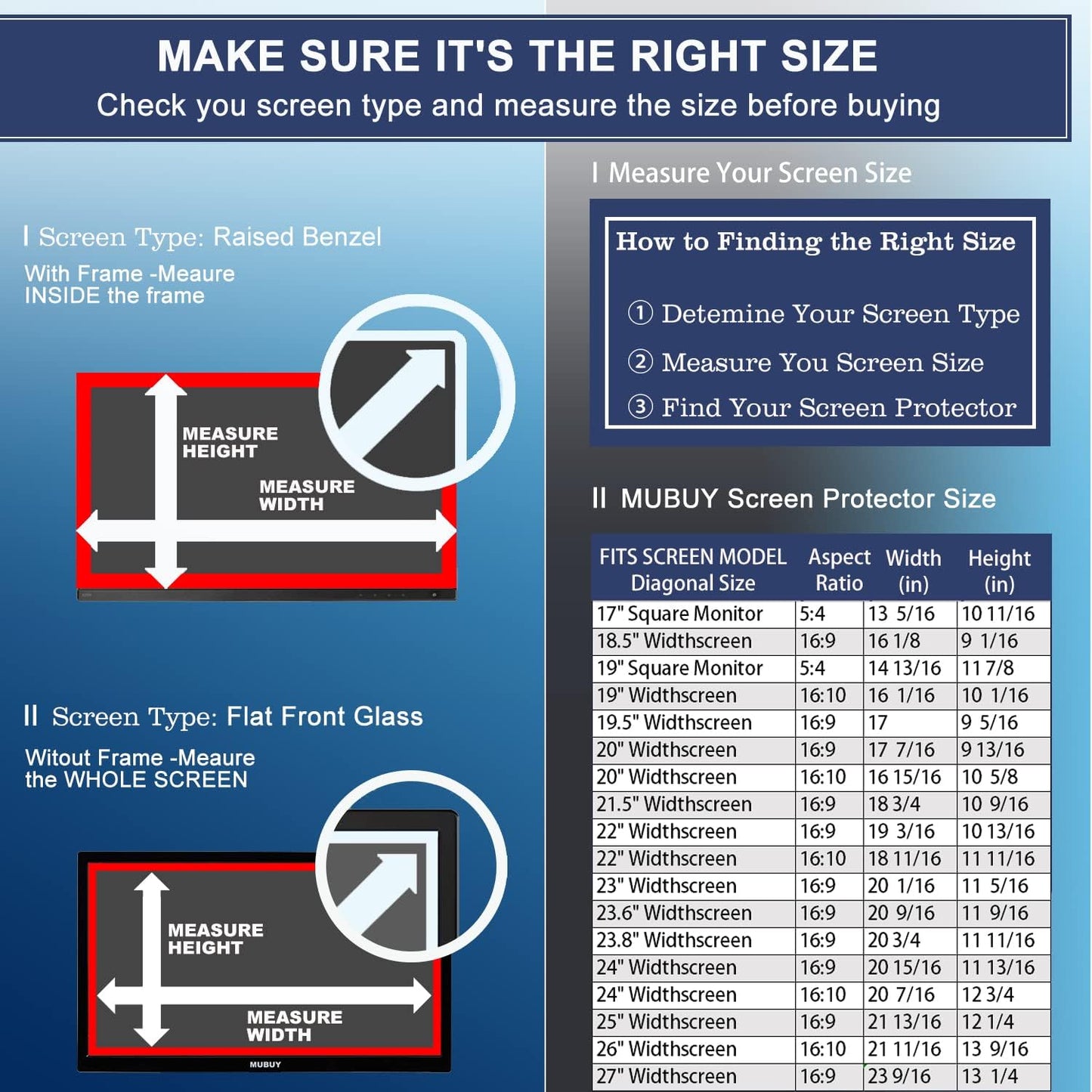 2 Pack 24" 24" 16:9 (20.9" 11.8" Anti Glare Matte Screen Protector