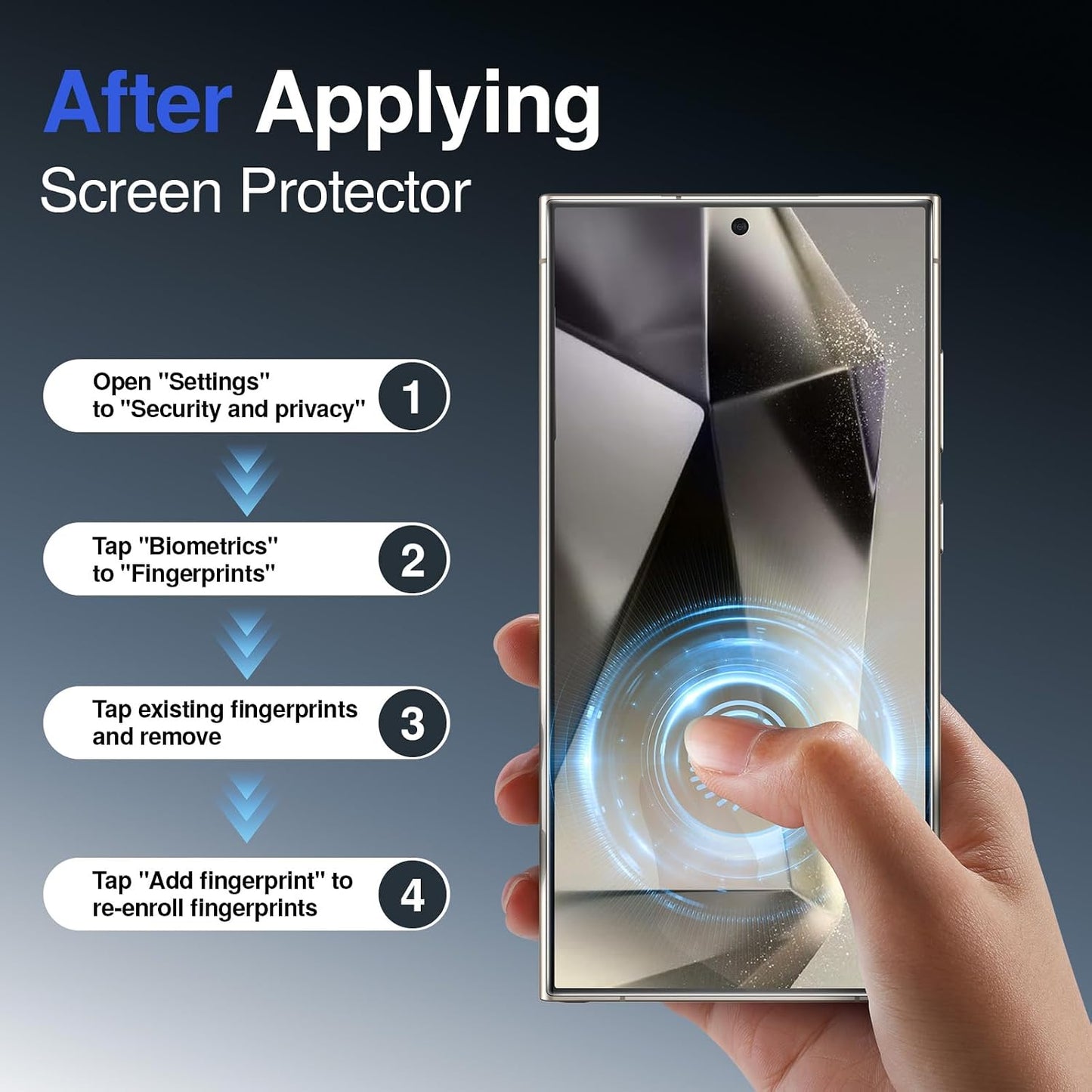 2 Pack S24 9H SMARTDEVIL for Samsung Galaxy Ultra Privacy Screen Protector,Anti-Spy Tempered Glass,Full Coverage,Finger