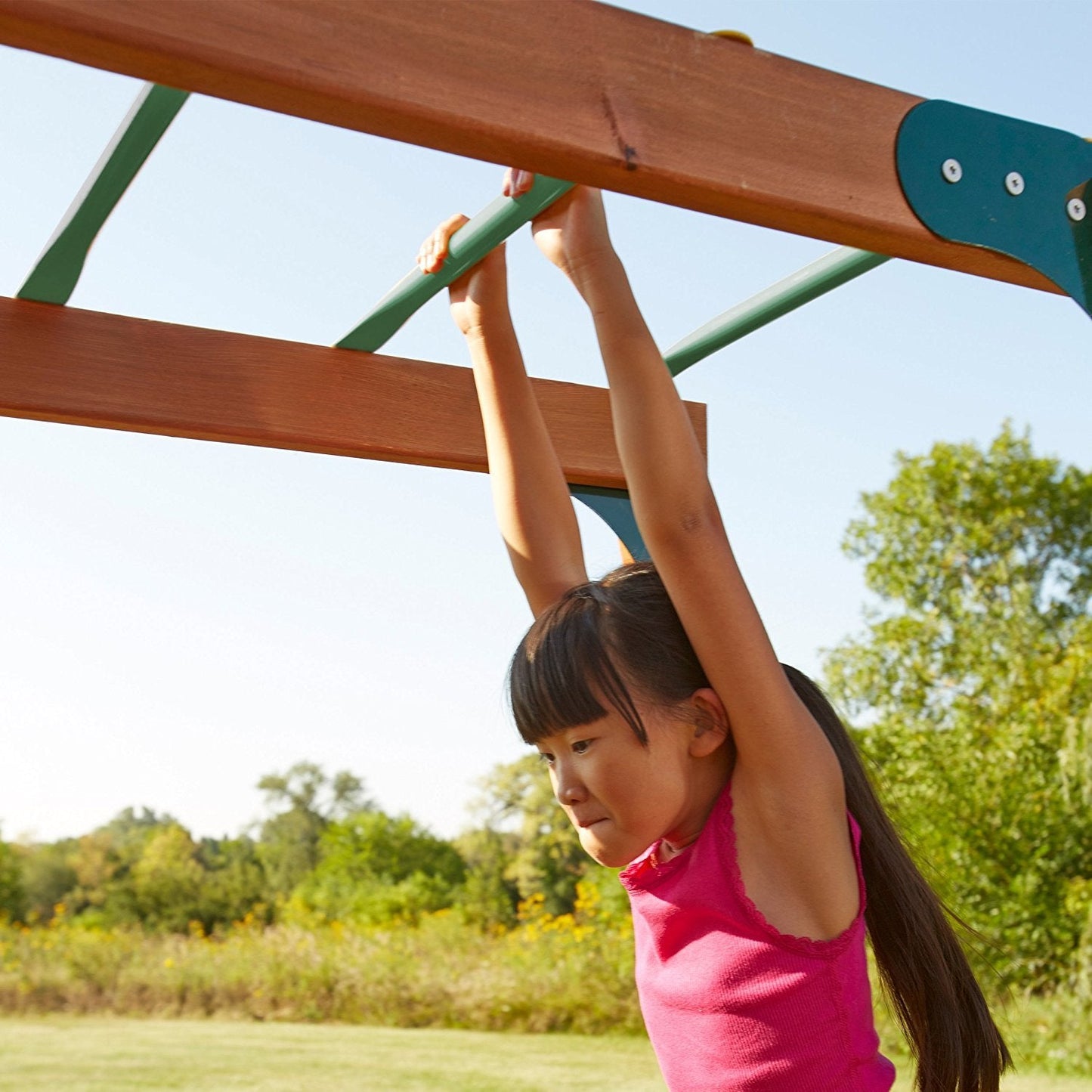 Swing-N-Slide WS 4564 Metal Monkey Bars with Six 21.5" Metal Rungs with Hardware, Green