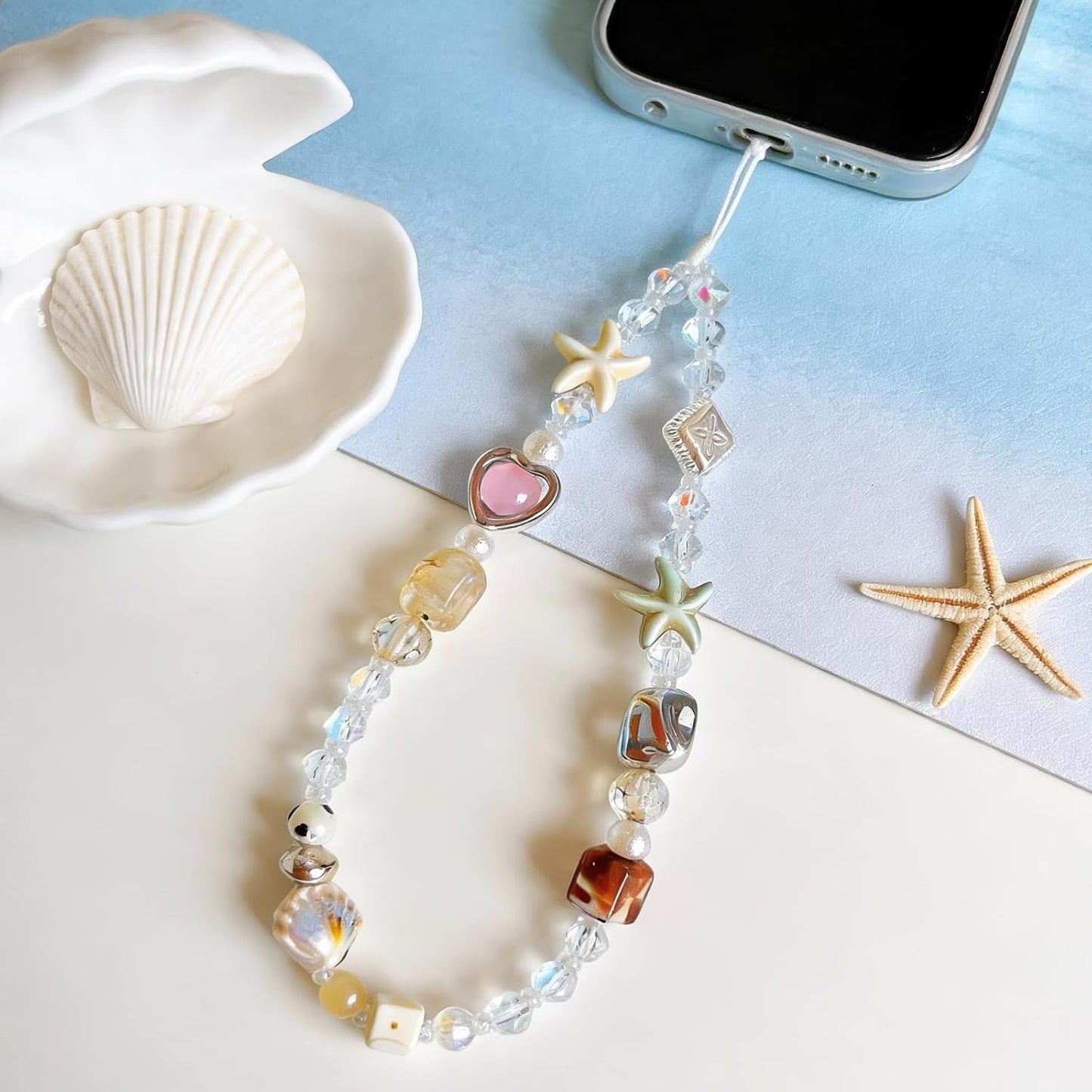 Beaded Camera Wrist Strap Cute Digital Camera Charm Lanyard Phone Charms Strap Beaded Camera Chain for Phone Bag