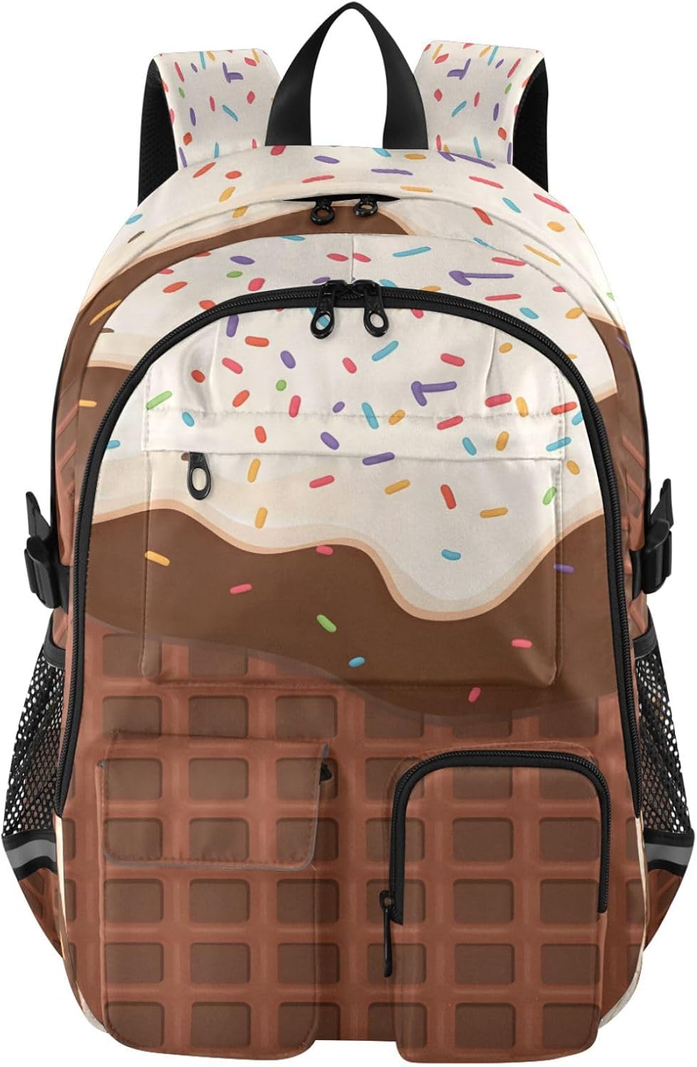 Backpack Backpack Daypack ALAZA School for Teen Girls Boys Ice Cream Chocolate Waffle Kids Purse College Laptop Bookbag
