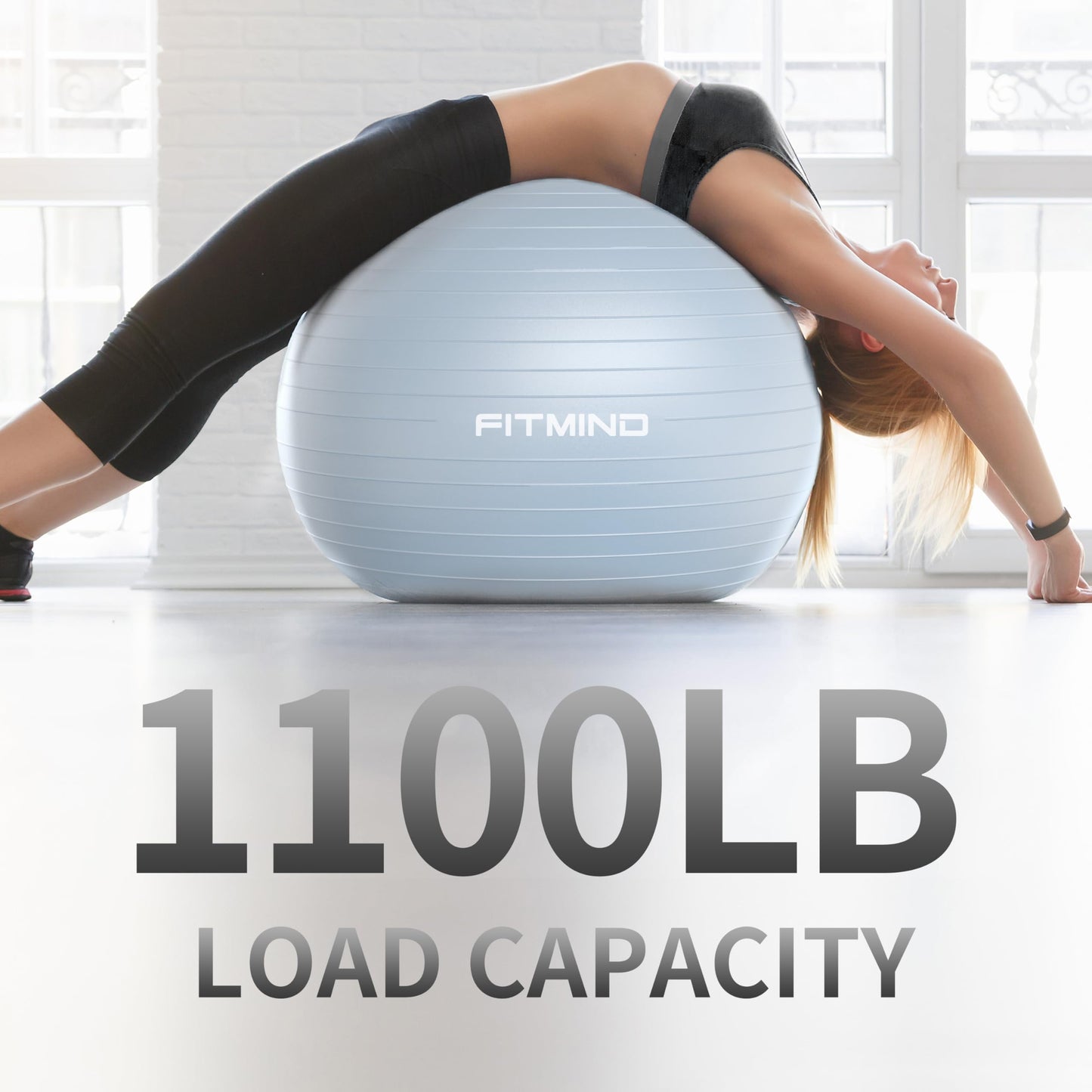 FITMIND_ Extra Thick Exercise Ball Yoga Ball 22in/26in/30in for Workout Pregnancy Stability,Anti-Burst and Slip Resistant Swiss Ball with Pump for Yoga, Pilates, Fitness,Birthing,Physical Therapy