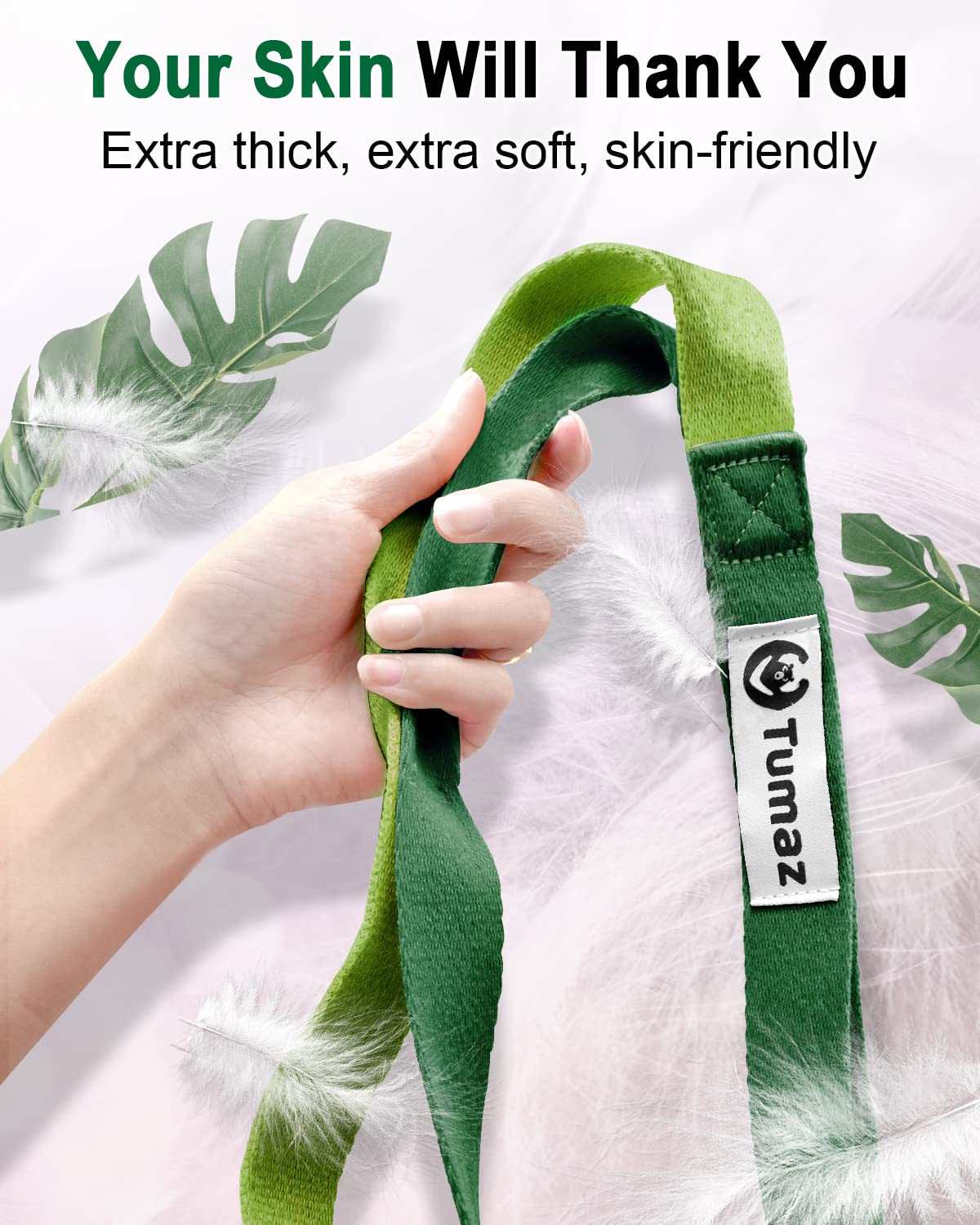 Tumaz Yoga Straps for Stretching, Multi-Loop Strap with 10 Loops for Physical Therapy, Pilates & Gymnastics