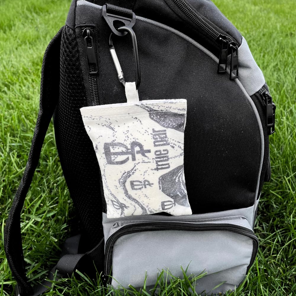 Refillable Disc Golf Chalk Bag 2 Extra Chalk Balls Included (Marbled)