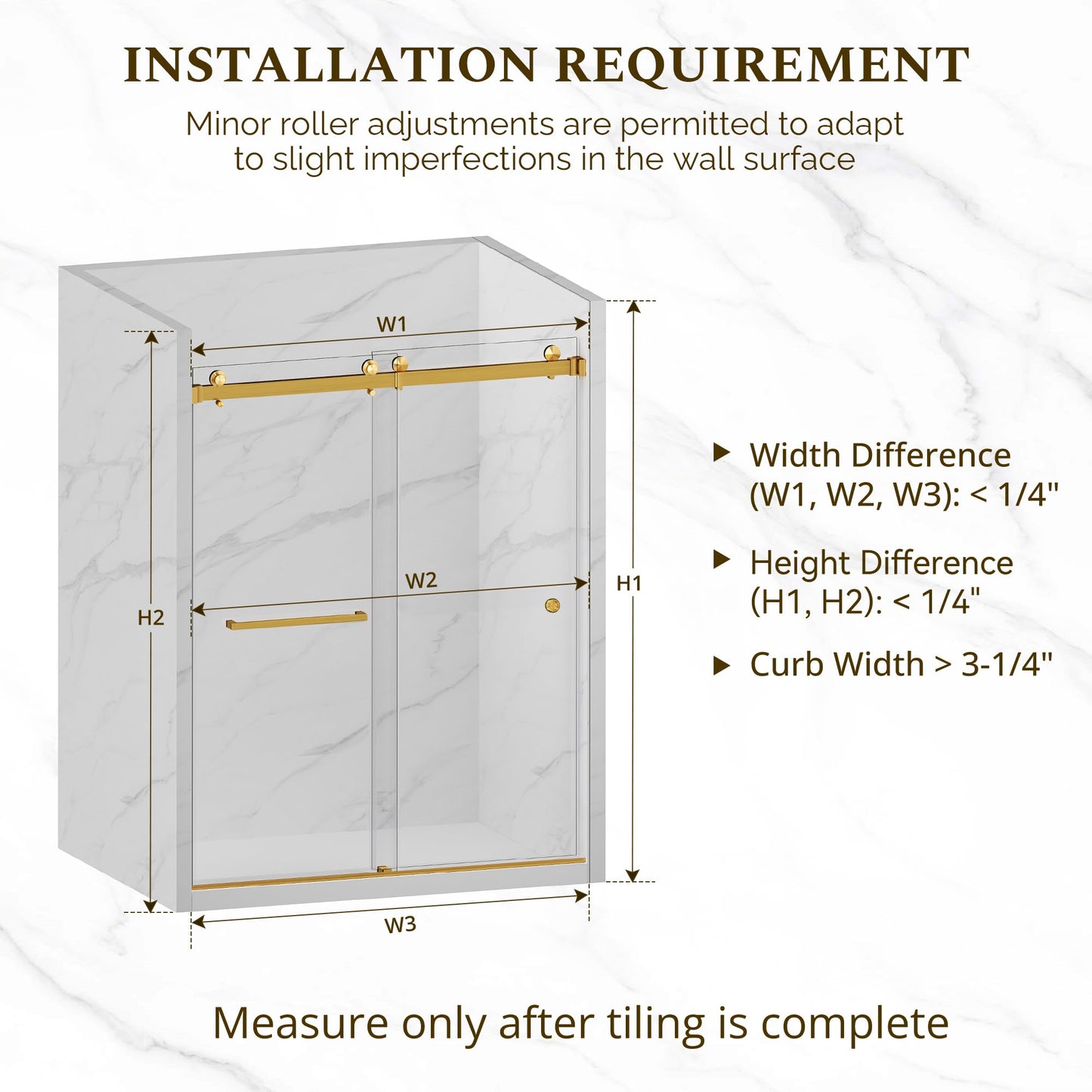 Frameless Double Sliding Shower Door 57"-61"x79", 3/8" Tempered Glass with Easy-Clean Coating, Adjustable Width for Walk-in Shower, Includes Towel Bar & Stainless Steel Hardware