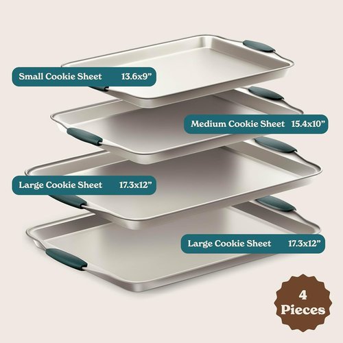 Country Kitchen Nonstick Bakeware Set - Heavy Duty & Durable, Easy Release, Sage | 4 Pieces