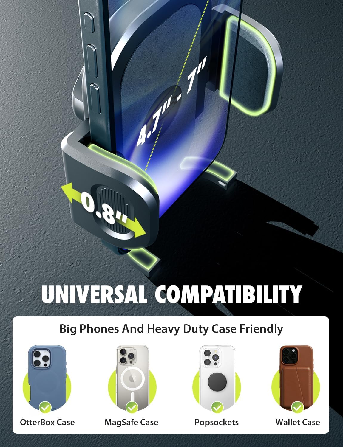 Bracketron TripGrip Low-Profile Dashboard Car Phone Holder Mount, One-Click Expandable Phone Holders for Your Car