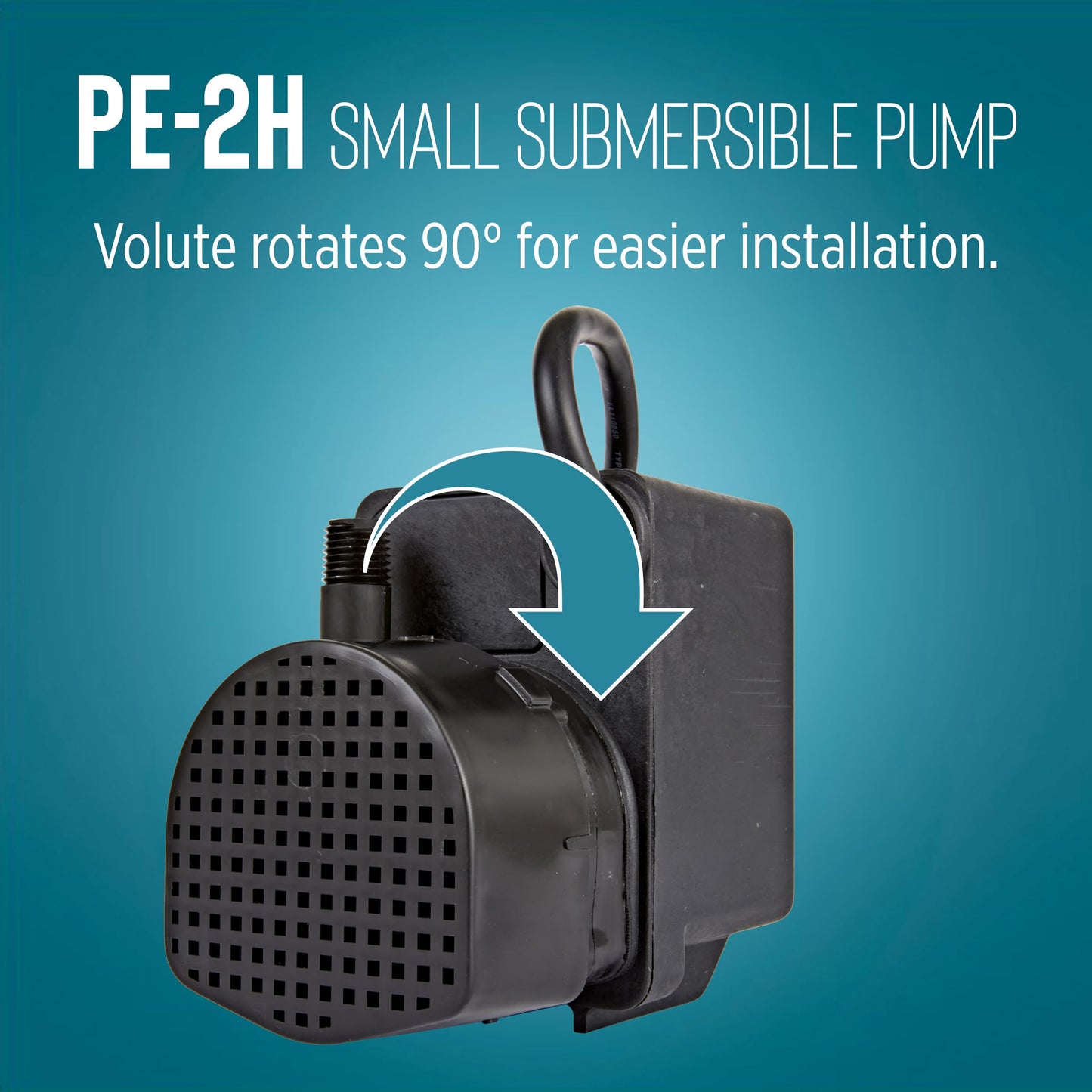 Little Giant PE-2H 115 Volt, 1/40 HP, 300 GPH Epoxy Encapsulated Direct Drive Submersible Pump, with 6- Ft. Cord, Black, 518400