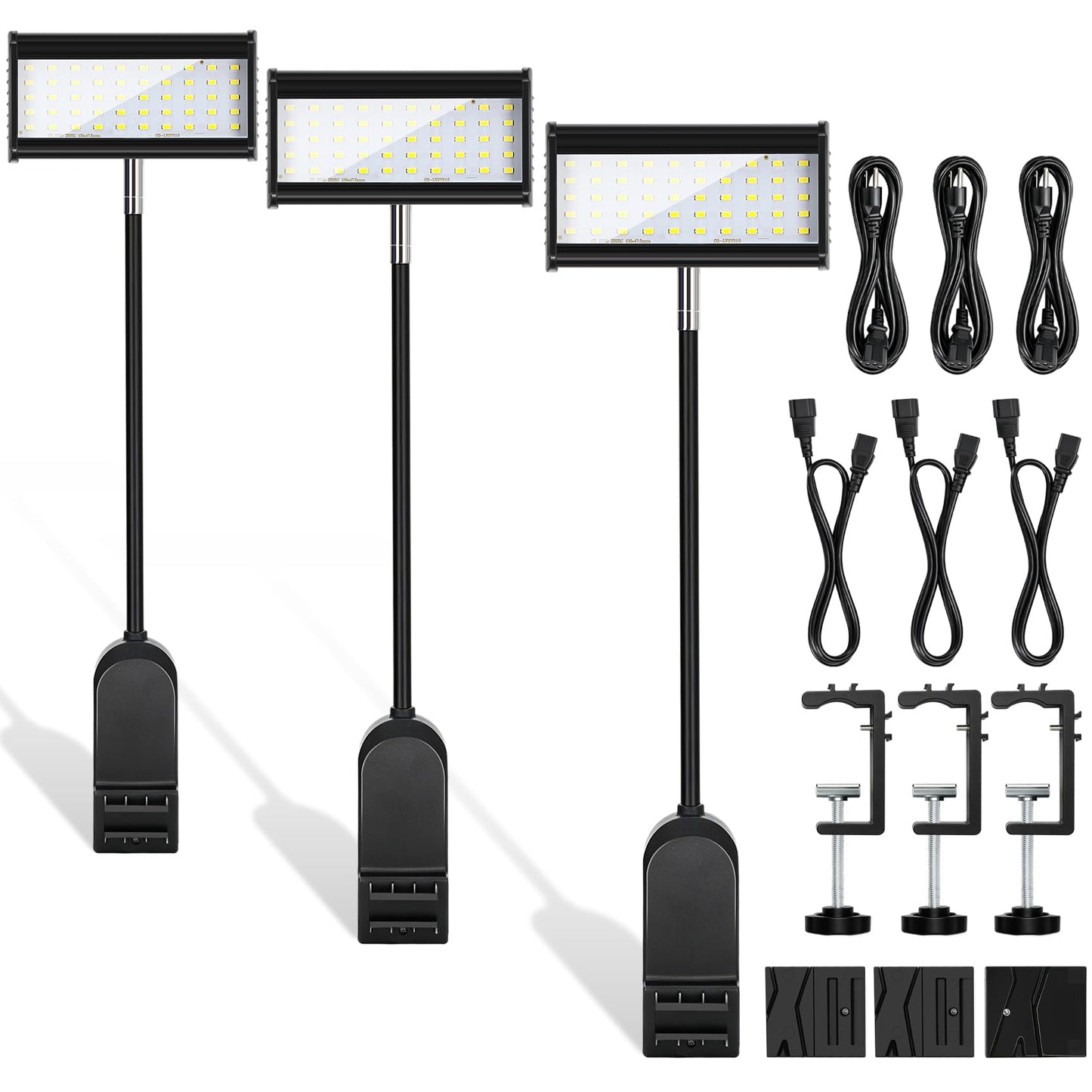 ZSUCC Trade Show Lights LED Display, Included Clamps, Mounting Brackets, Power Cables, Connect Cables, 360° Adjustable Angle for Trade Show Lighting, 3PCS Black