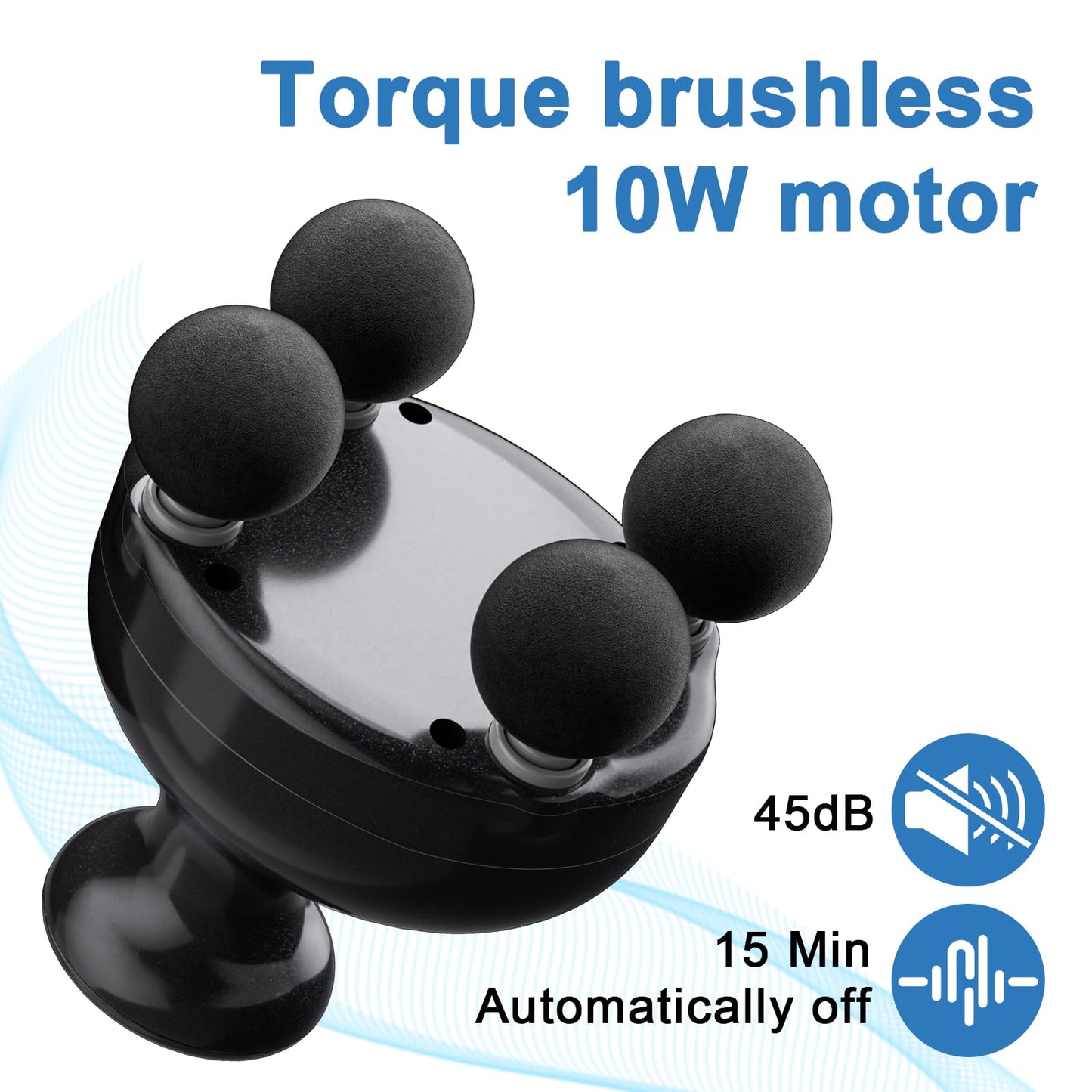 DEITY 4 Heads Handheld Massage Gun Deep Tissue, Electric Body Massager, Percussion Muscle Massager for Easing Shoulder and Back Tension, with Reverse Thrust Function