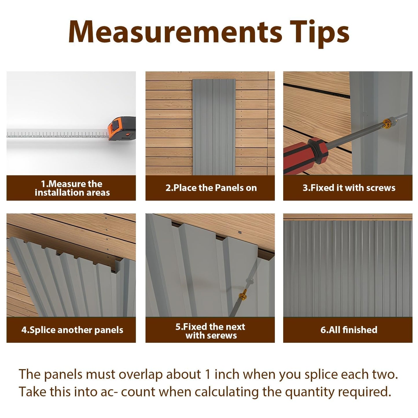 18 Pcs Metal Roofing Panels, L43.3×W17.72 Inch Corrugated Galvanized Roofing Panels Metal Siding Panels with Steel Screws for Pergola, Gazebo, Shed, Outdoor Storage, Chicken Coop, Patio,Garages (Grey)