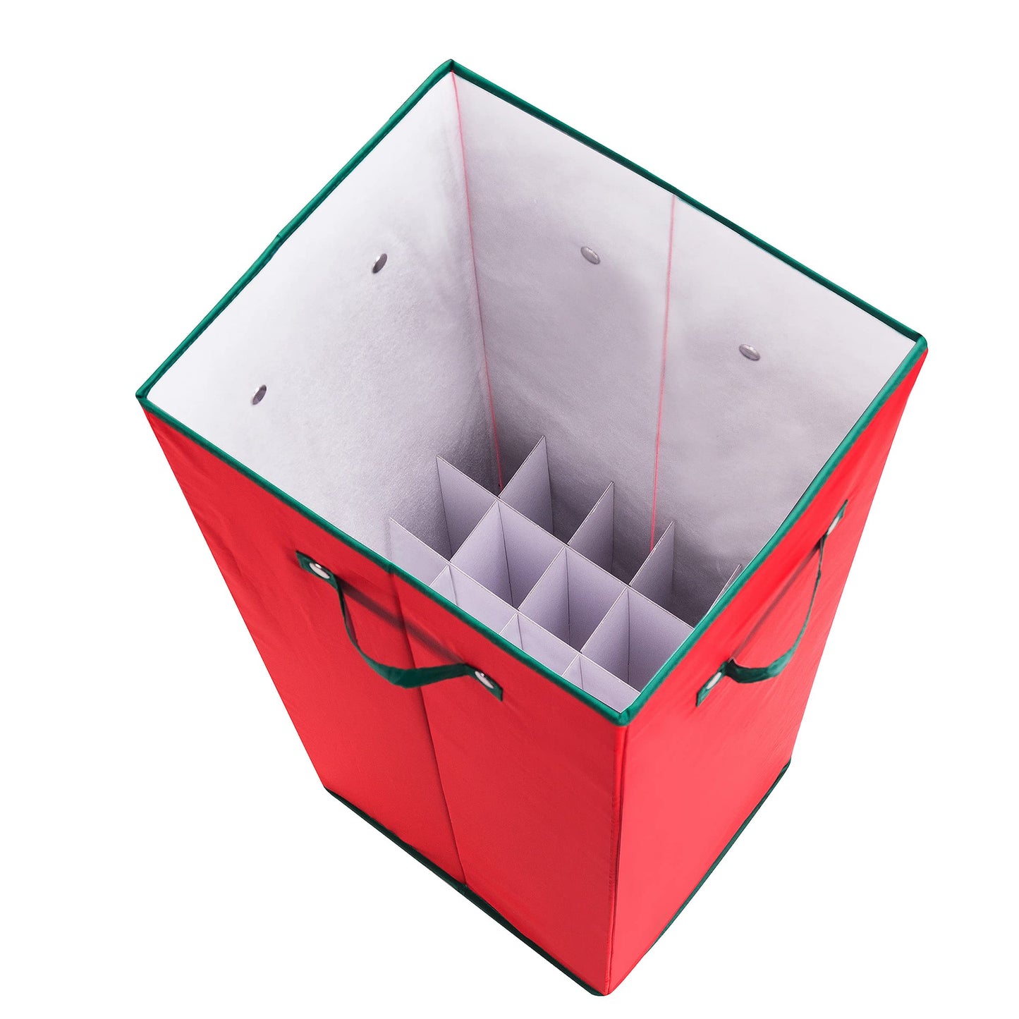 Wrapping Paper Storage Box- Holds 20 Rolls of 30” Gift Wrap-Upright Container with Lid, Dividers & Handles-Christmas & Birthday Wrap by Elf Stor (Red)