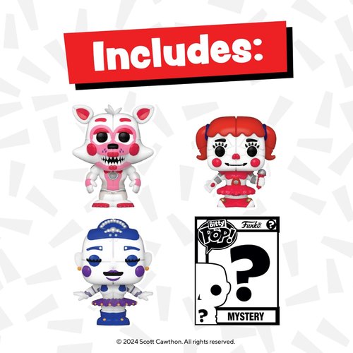 Funko Bitty Pop! Five Nights At Freddy's 4-Pack | Collectible Mini Figures - Ballora, Funtime Foxy, Baby & Mystery Mini - 0.9 Inch (2.2 Cm) Gift Idea & Cake Topper