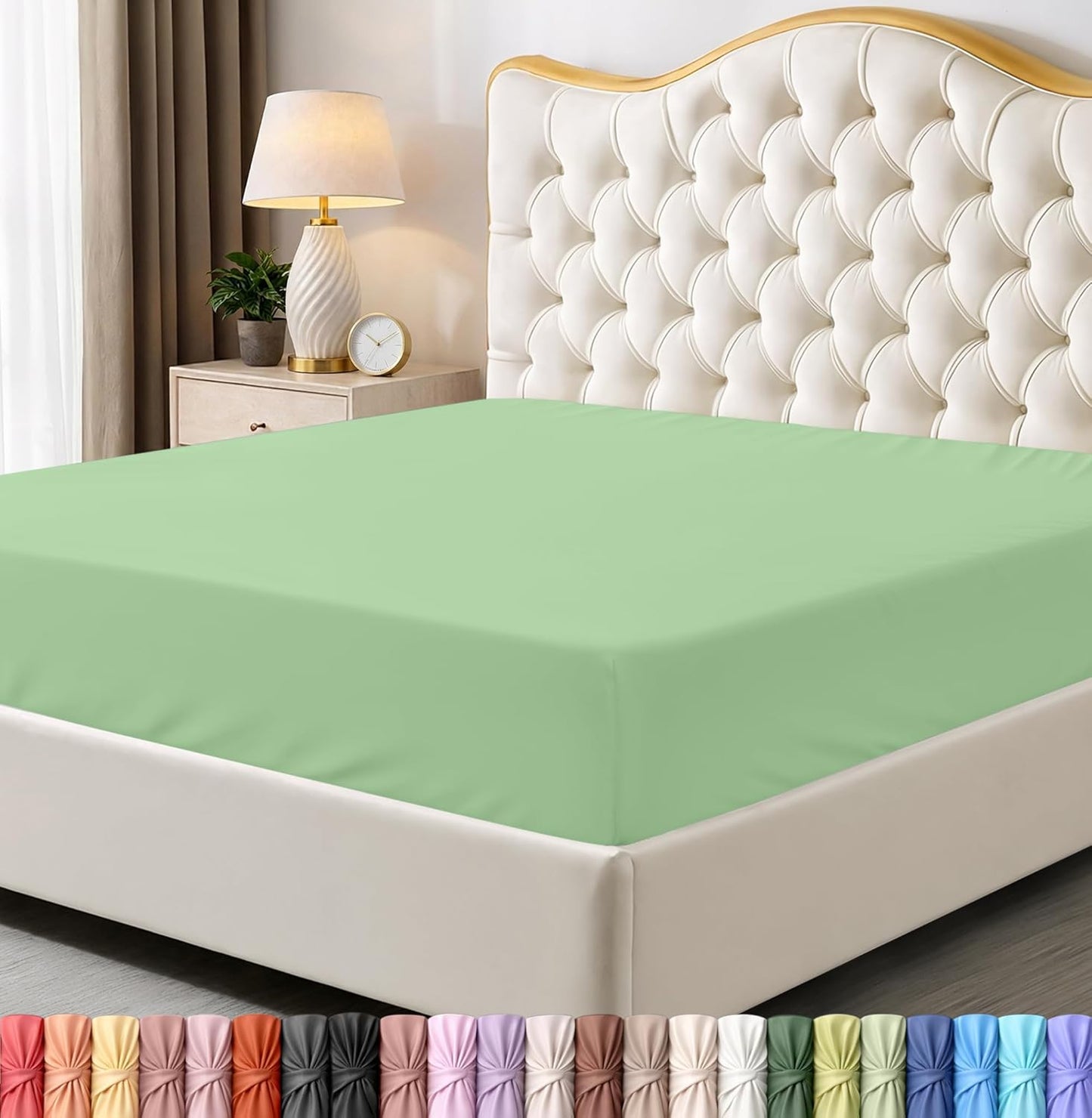 Utopia Bedding King Fitted Sheet - Soft Microfiber - Deep Pocket - Fade Resistant - Sage Green