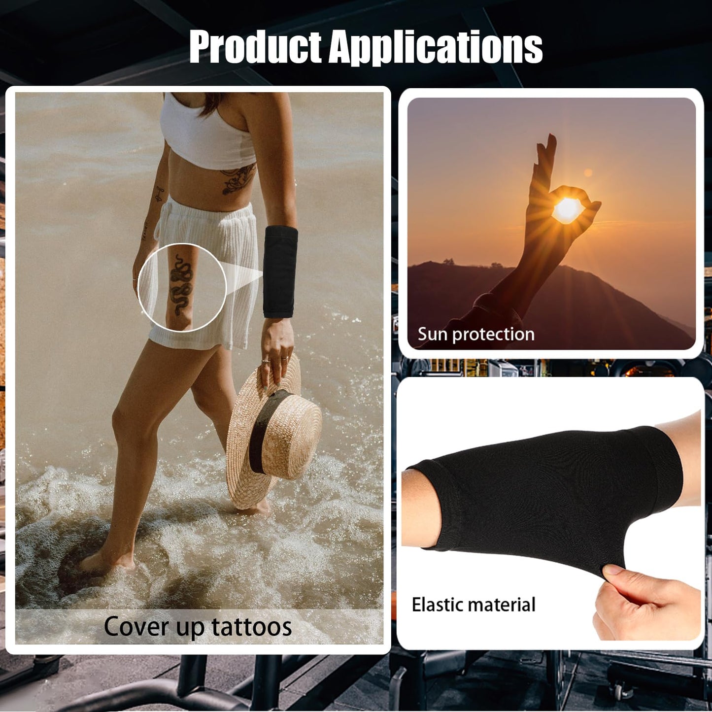Neer 3 Pairs Forearm Tattoo Cover Up Sleeves Band Compression Sleeve