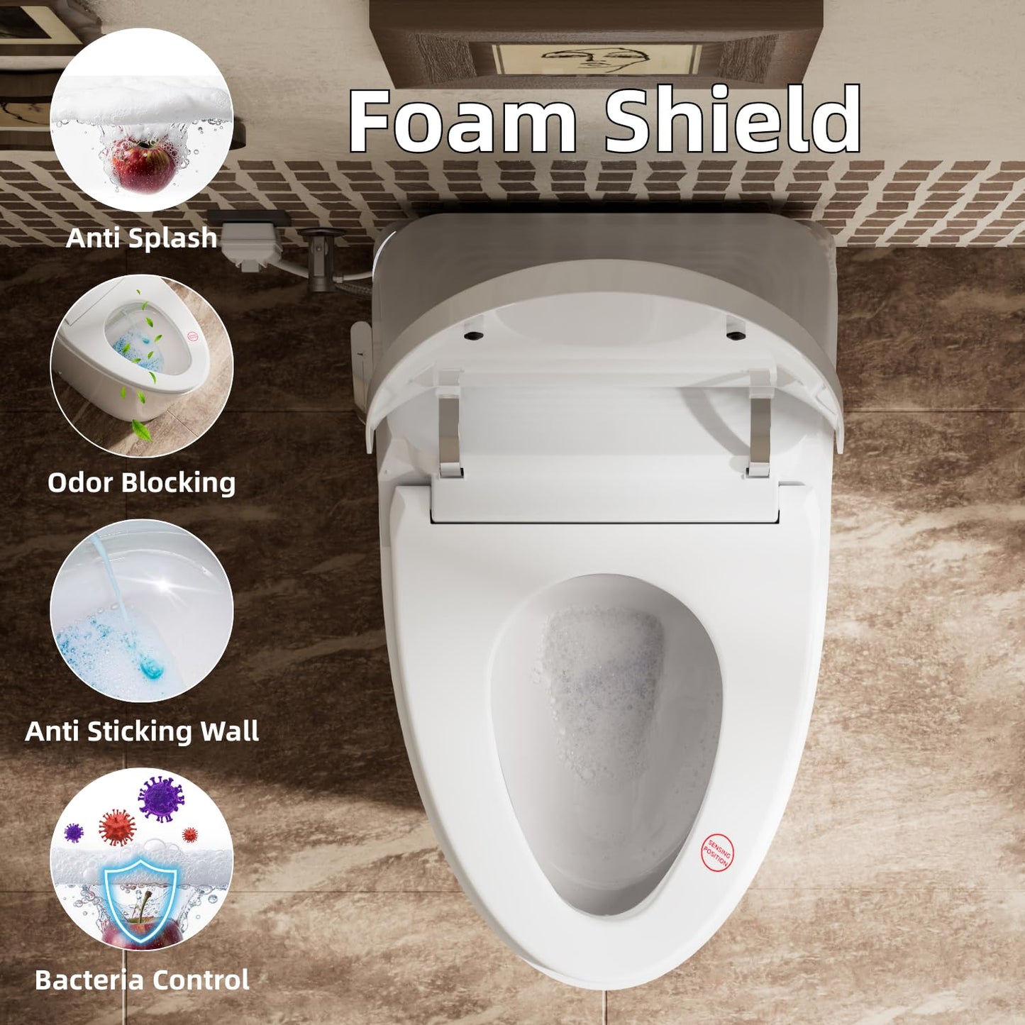 LOS FLEXI Y1 Smart Toilet, 1000g MaP Quiet Large-Pump Tech Flush, Foam Shield, ADA Comfort Elongated Bidet Toilet, Built in Tank, Dual Remotes, Auto Lid, Instant Warm Water & Air Dryer, Heated Seat