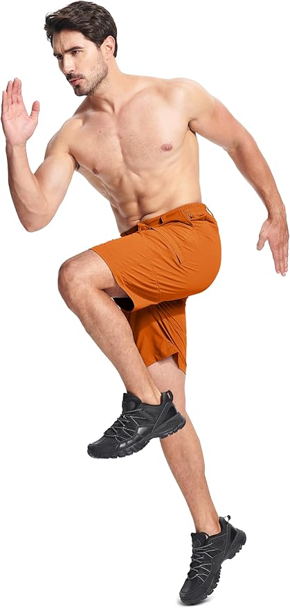 MAGCOMSEN Men's Hiking Cargo Shorts Quick Dry Lightweight 9" Golf Shorts Summer Casual Work Outdoor with 5 Zipper Pockets