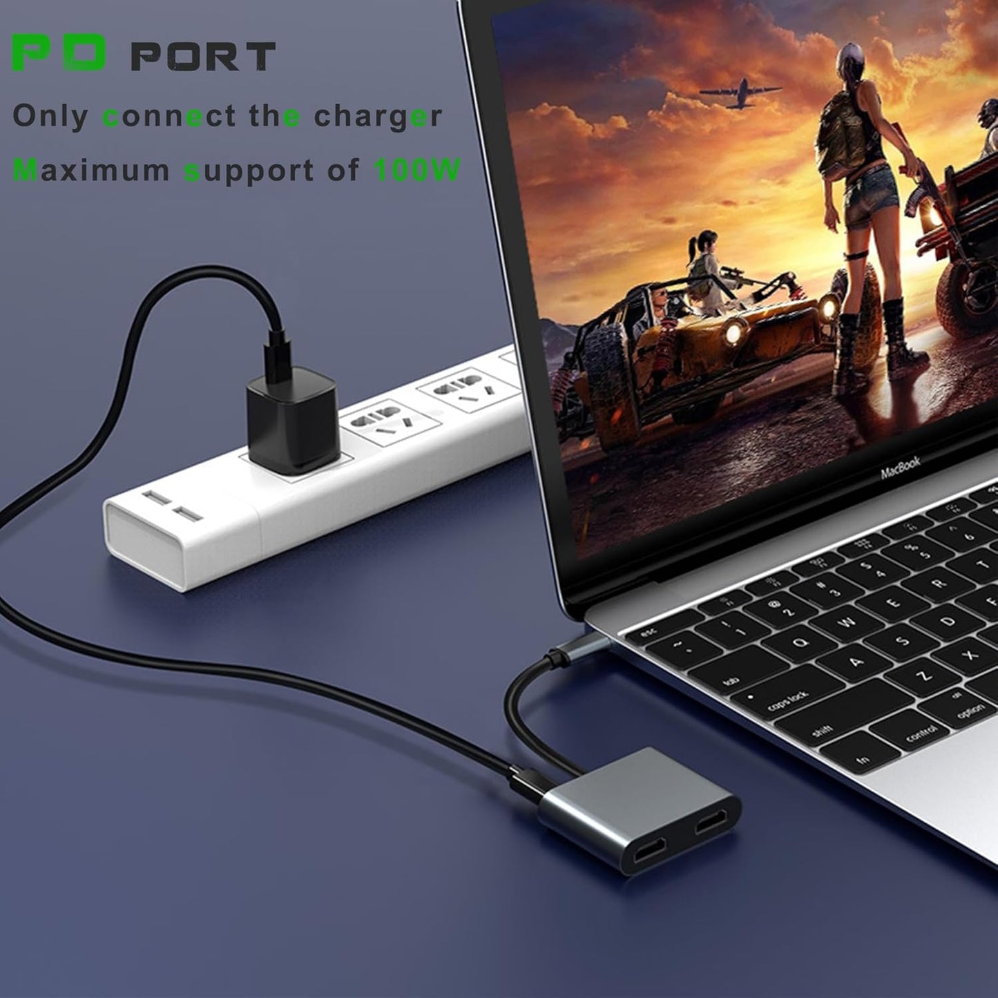 Mindorlen 3.0 USB C to Dual HDMI Adapter for Monitor, USBC Laptop Docking Station Dual Monitor Dongle MacBook, USB-C