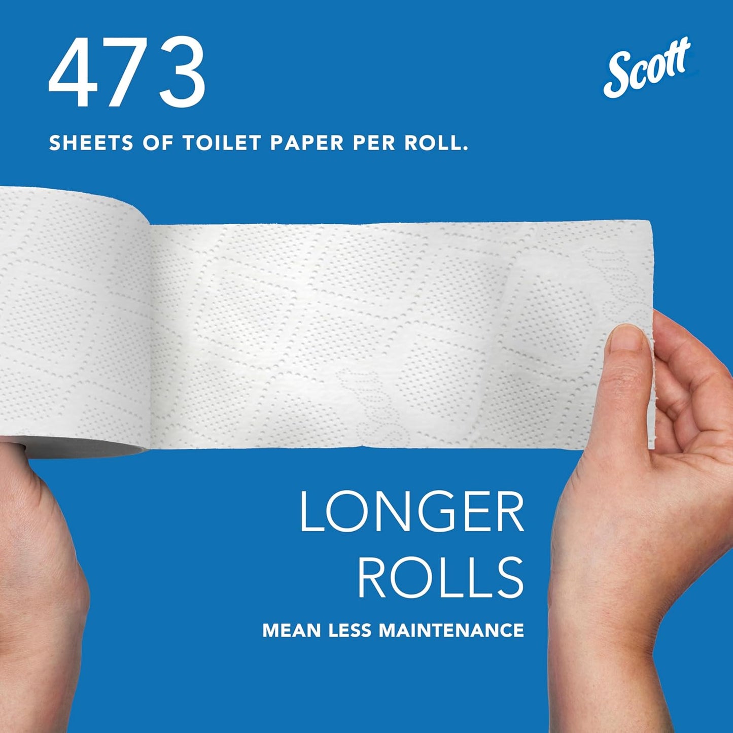 Scott Professional 100% Recycled Fiber Toilet Paper - 2-Ply, Elevated Design, White | 80 Rolls (37,840 Sheets)