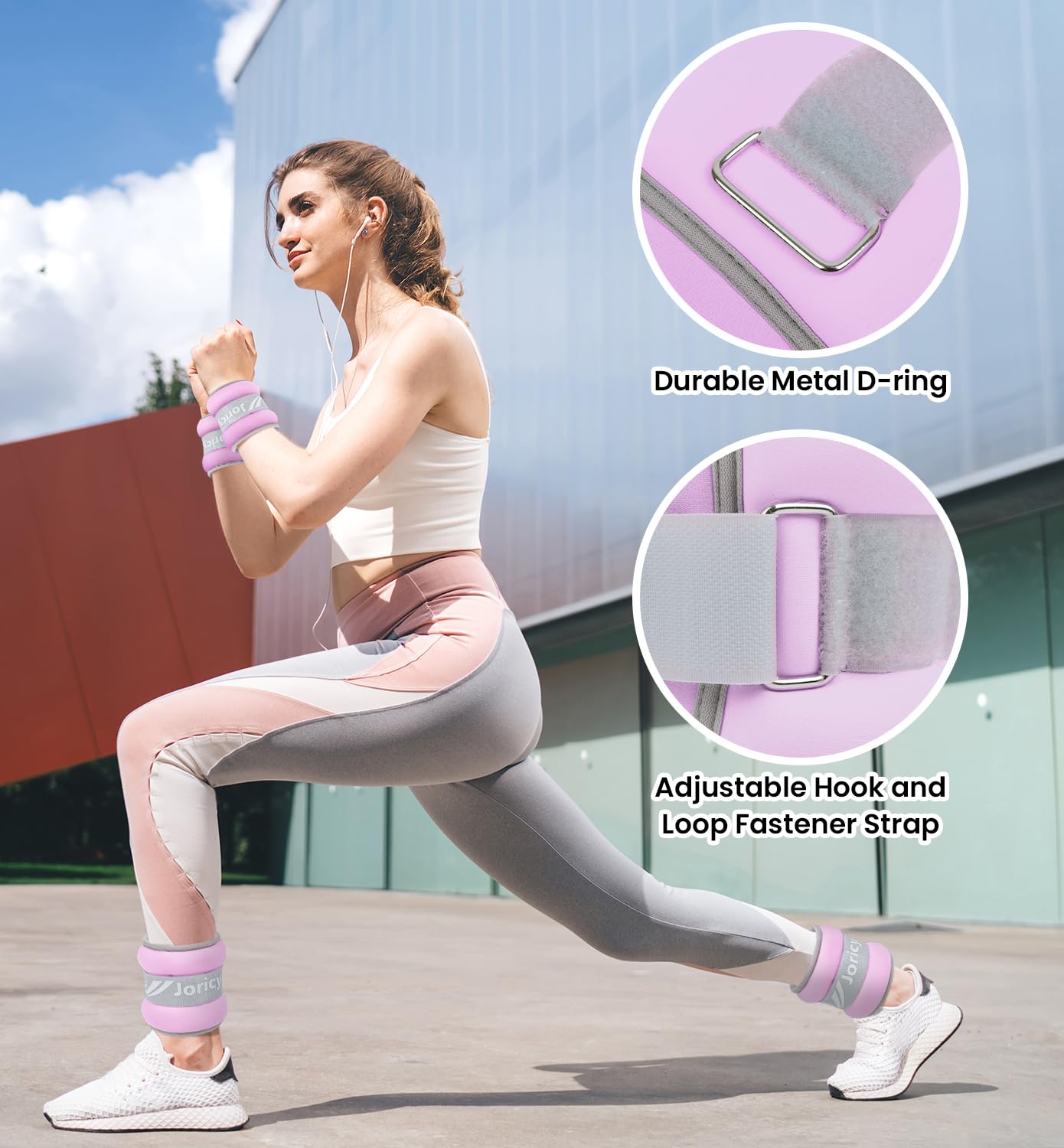 Ankle Weights, Wrist Leg Arm Weights for Women Men Kids Child with Adjustable Straps, Strength Training Weighted for Jogging, Running, Walking, Fitness, Gym Workout - 10LBS Pair (5 LB Each Weight),