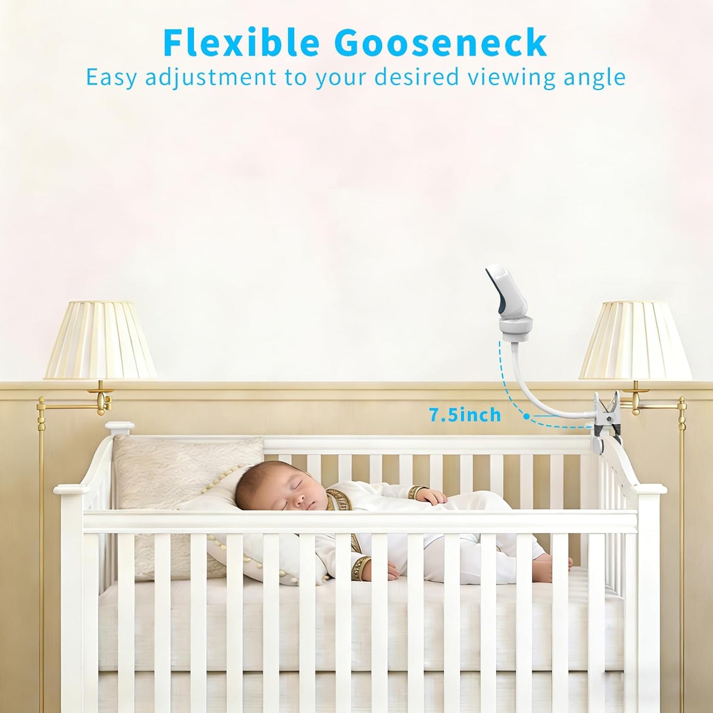 Mirexion Flexible Baby Monitor Clip Mount: Compatible with HelloBaby/VTech/Owlet Baby Monitor, Baby Camera Holder