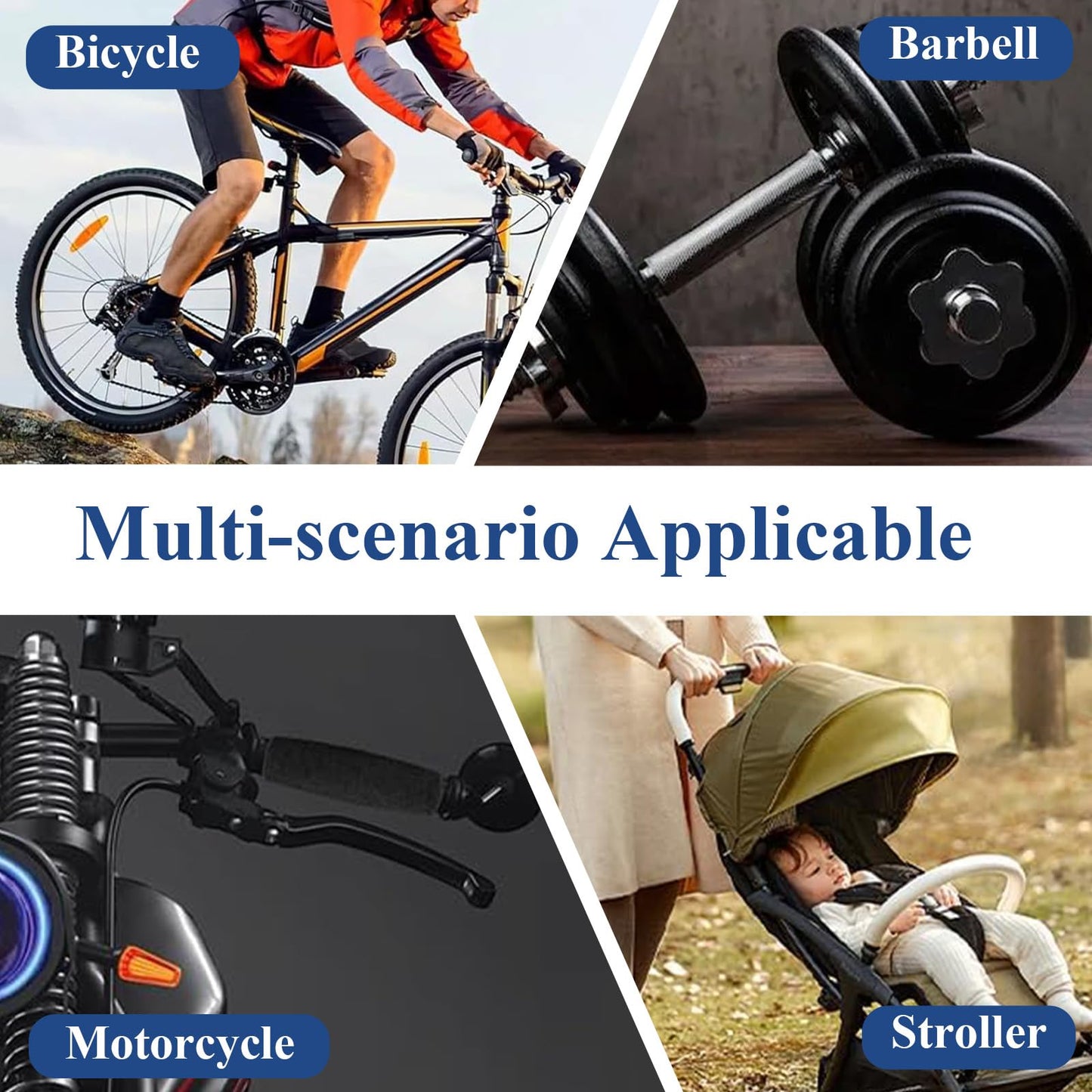 4Pcs Rubber Foam Grip Wrap Easy to Install Handle Grips Handle Covers for Fitness Home Garden Bicycle Exercise Equipment Handlebar Replacement
