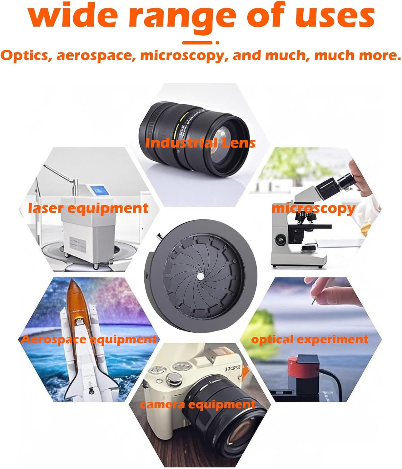 FotoAene M4 Microscope(SK25+M4) Microscope Adjustable Iris with Threaded Port Aperture Diaphragm Aperture Adjustable