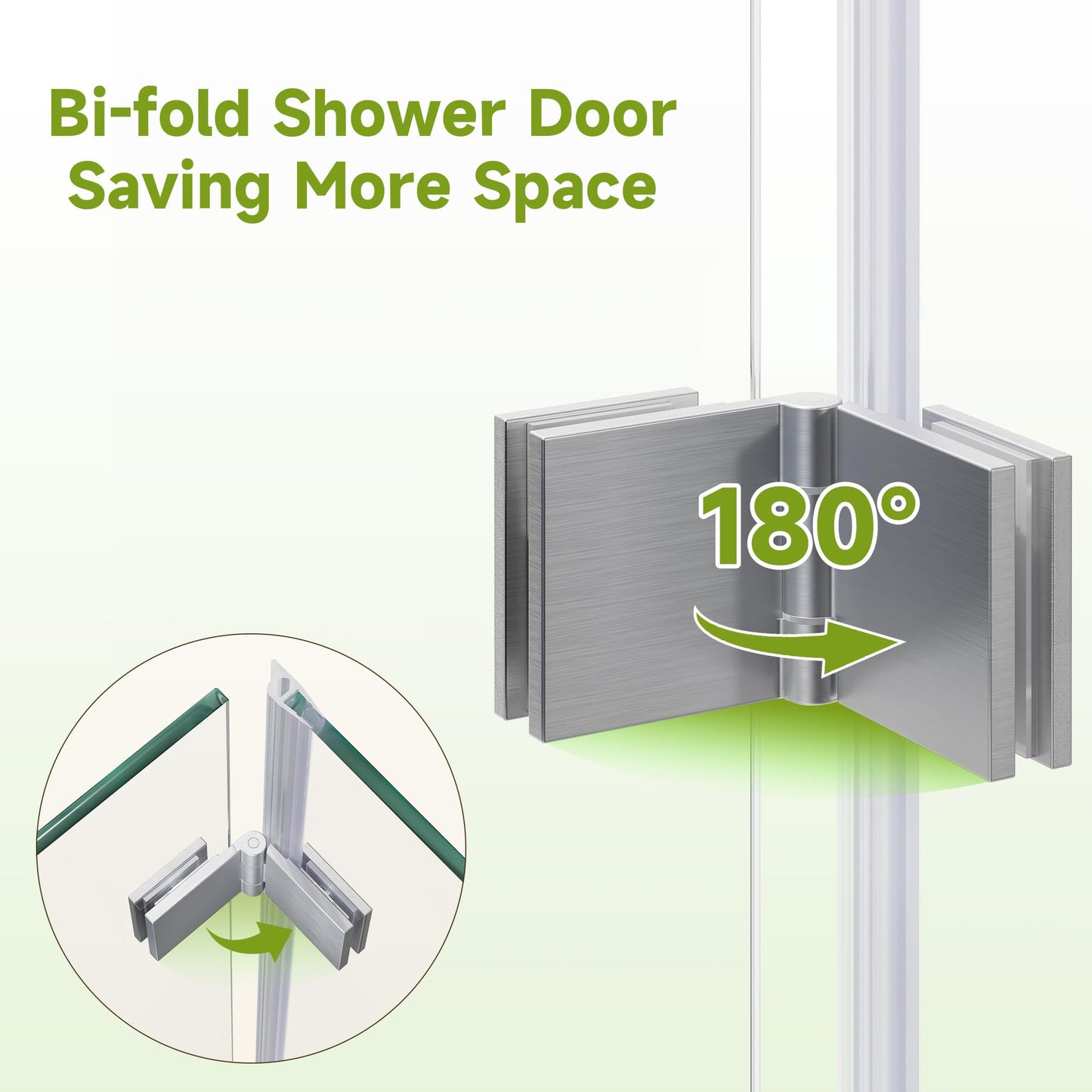 SL4U Bifold Shower Door, 36" W x 72" H, 1/4" Tempered Glass Shower Door, Foldable Shower Glass Door, Easy to Clean, Brushed Nickel Finish