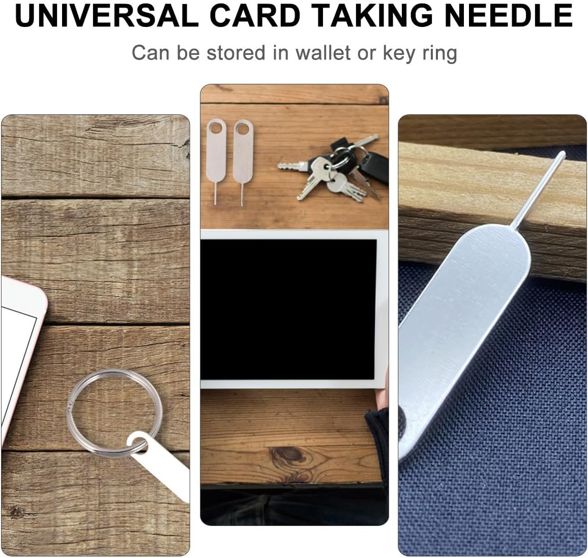 100pcs Set Toddmomy Universal Sim Pin Ejector Tool for Mobile Phones, Hard Steel Material, Compatible with Smartphones