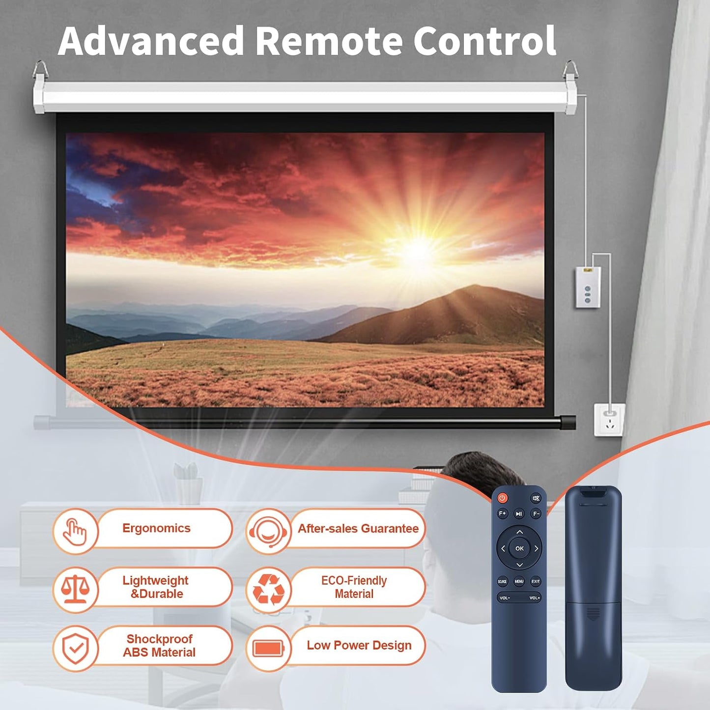 WDZP E1 1080P 4K New Projector Remote Control Replacement fit for NICPOW Full HD Supported Portable Bluetooth