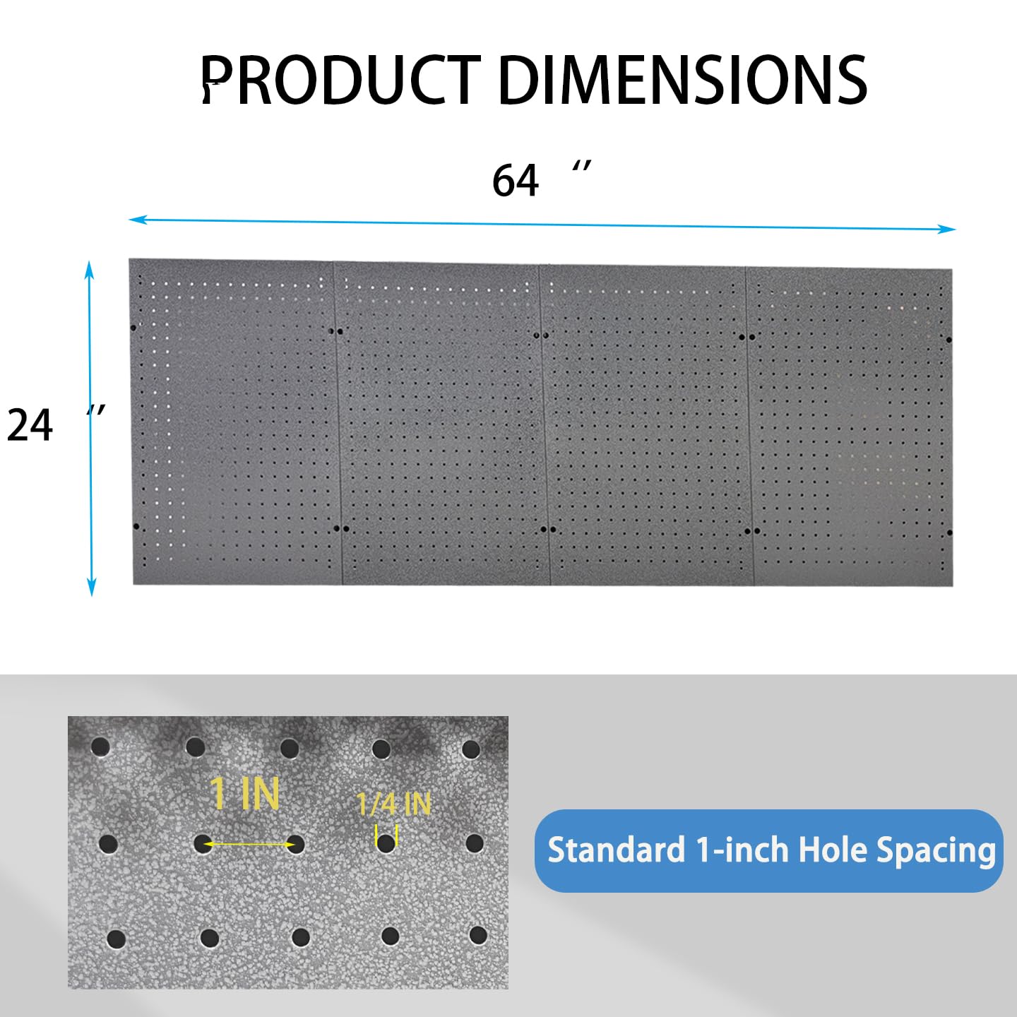 4 PCs Metal Pegboard Wall Panels Heavy Duty Peg Board Tool Organizer Board for Garage Factory, Tool Storage