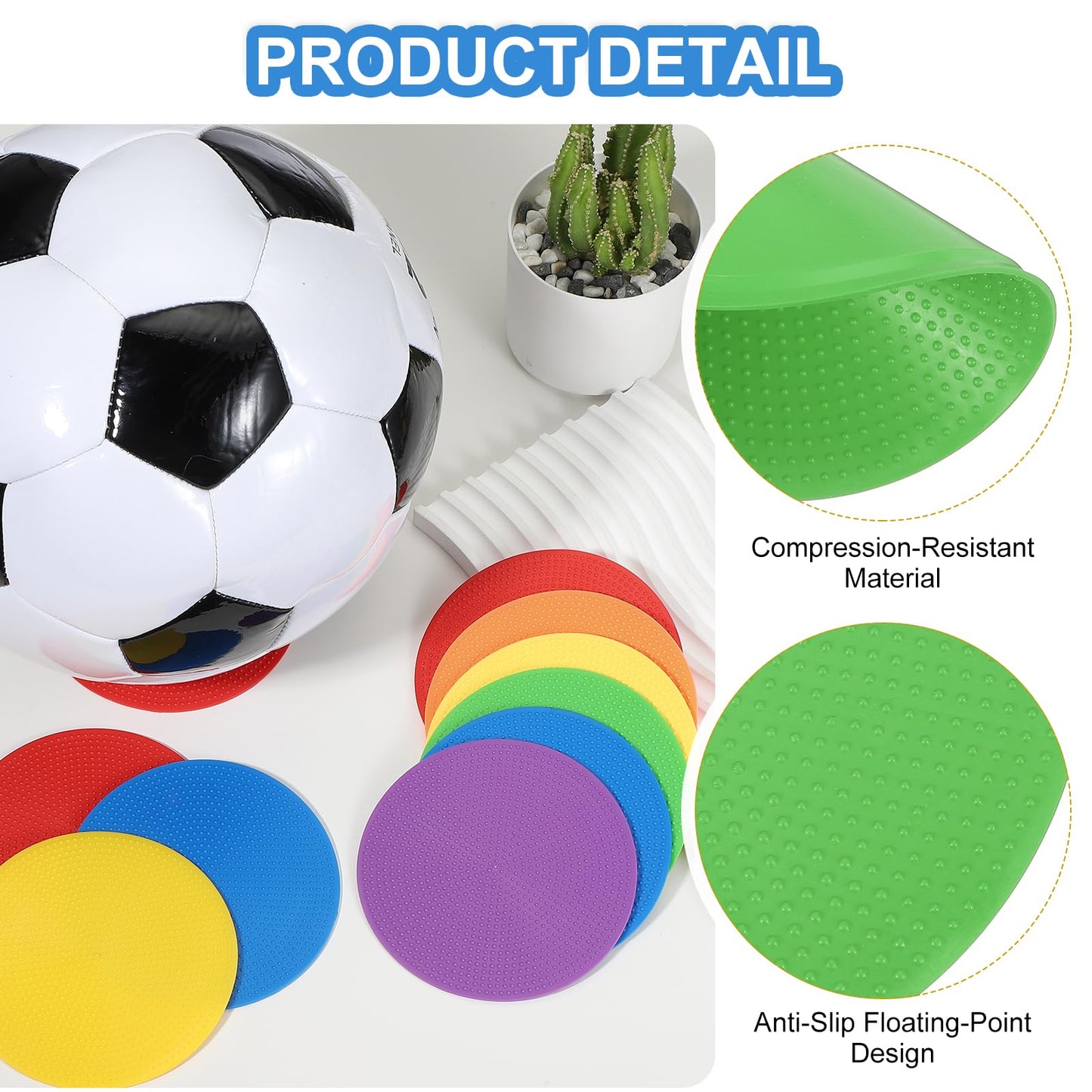 PATIKIL Spot Markers 4 Inch, 12 Pcs Non-Slip Floor Dots Agility Markers Flat Field Cones Poly Dots for Gym PE Speed Training Dance Soccer Basketball Sports, Green