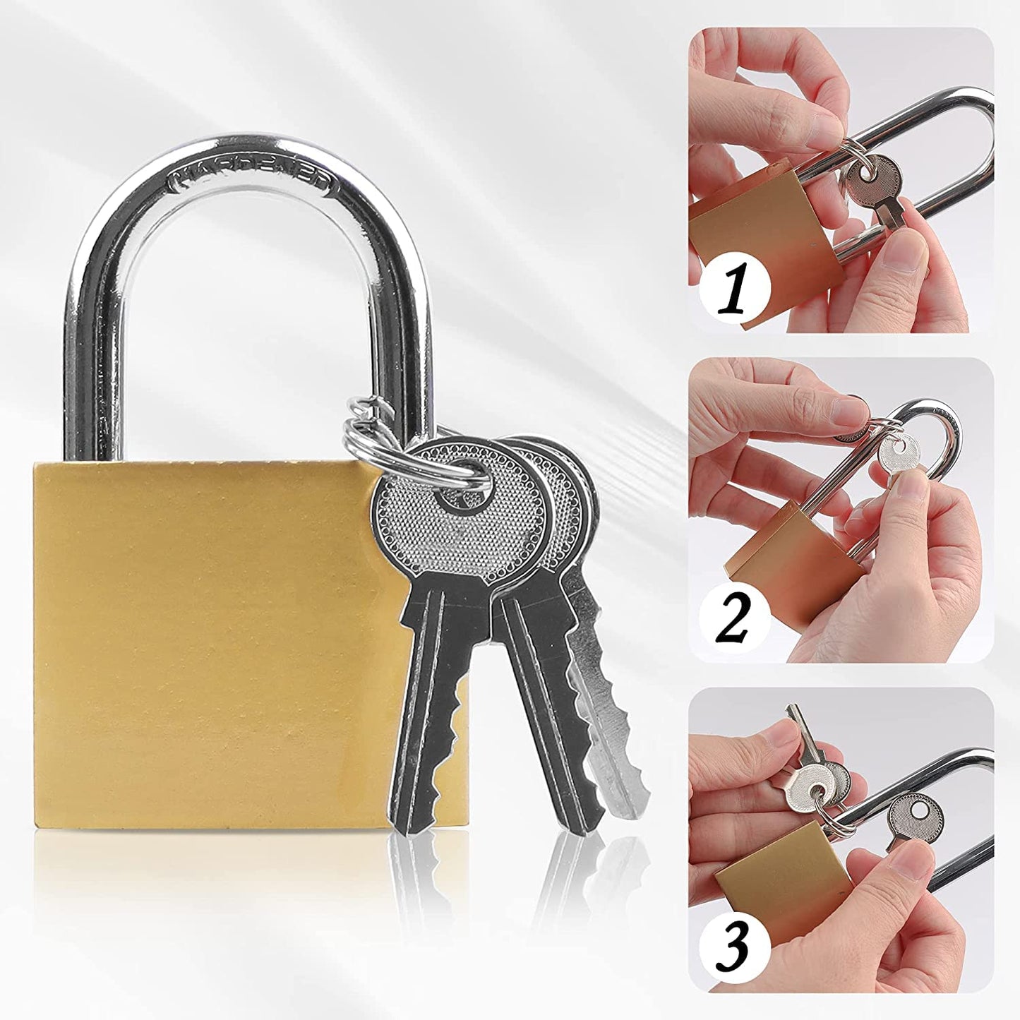 XFJSAK 2 Pcs Small Keyed Padlocks, Locker Lock, Locks with Keys 32mm, Gold, Compact, Hardened Alloy, Securing Luggage, Gym Lockers