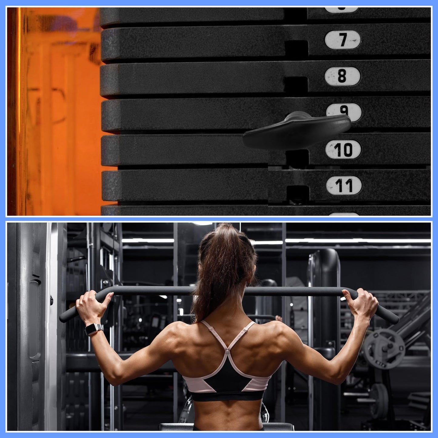 3pcs Weight Stack Pin, Gym Pins for Weight Stack,Weight Lifting Pins for Universal Home Commercial Gym Strength Training Equipment Machine Pin Insert Accessories（3/8 " Diameter / 6 " Locking Space）
