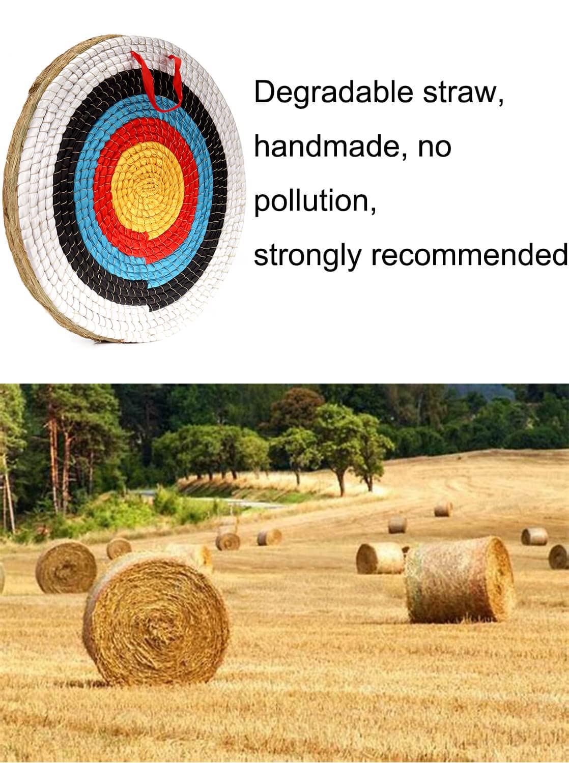 AUVIM Archery Targets Straw Solid Hand-Made Archery Target for Recurve Bow Compound Bow or Longbow 20 Inches Traditional Bow Arrow Target for Kids Youth Adult Archery Hunting Backyard