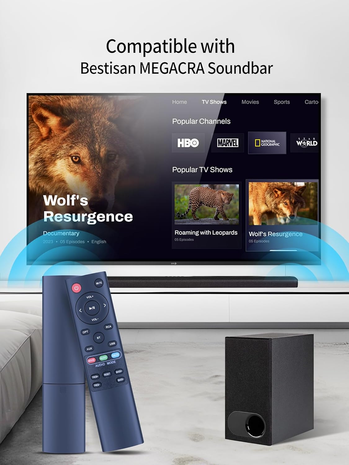 RETROSUN MB-3221NS MB-3220 MB-2521 Replacement Sound Bar Remote Control for Norcent BYL Bestisan MEGACRA Soundbar