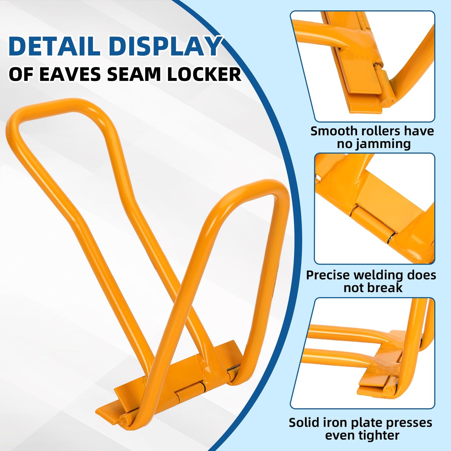 Updated Standing Seam Roofing Tool, Roofing Drip Edge Folding Tool for Roofer and Sheet Metal Worker, High-strength Metal Eaves Seam Locker