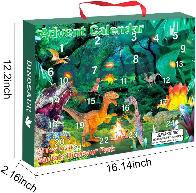 Realistic Dinosaur Figurine Advent Calendar 2025 - 24-Day Countdown Christmas Gift for Kids