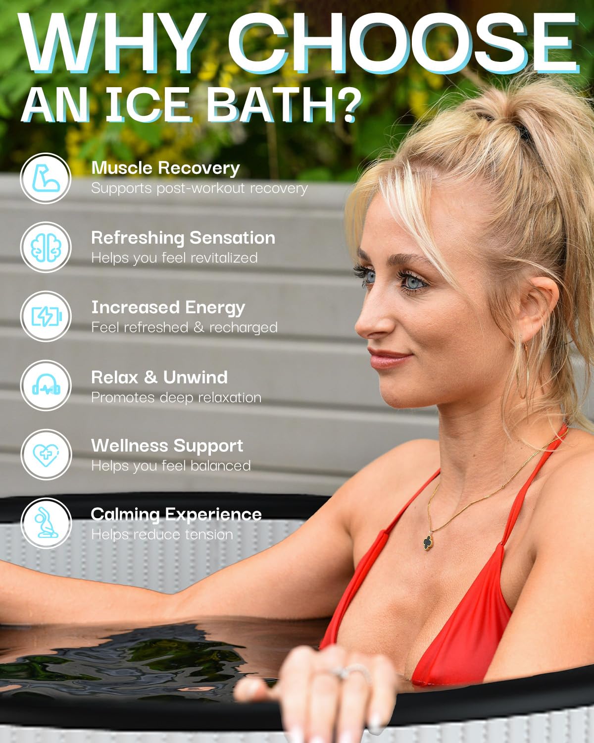 Inflatable Ice Bath Tub for Athletes Compatible with Water Chiller Cold Plunge Tub for Recovery with Insulated Lid, Groundsheet and Backpack, Drop Stitch Construction, 115 Gallon, Grey