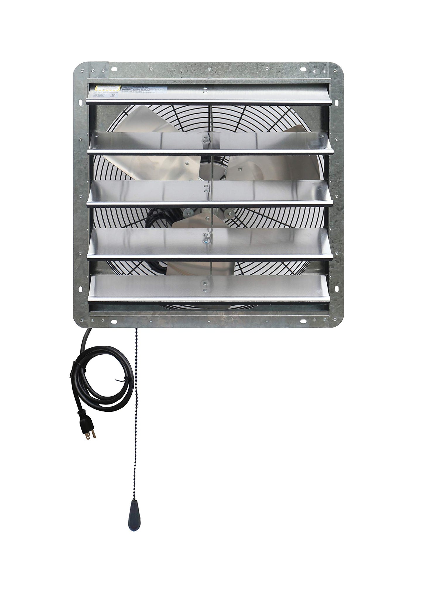 iLiving ILG8SF20V-T 20 inch Shutter Exhaust Attic Garage Grow, Ventilation Fan with 3 Speed Thermostat 6 Foot Long 3 Plugs Cord, 20" - Variable, 3368 CFM, 5000 SQF Coverage Area, Silver