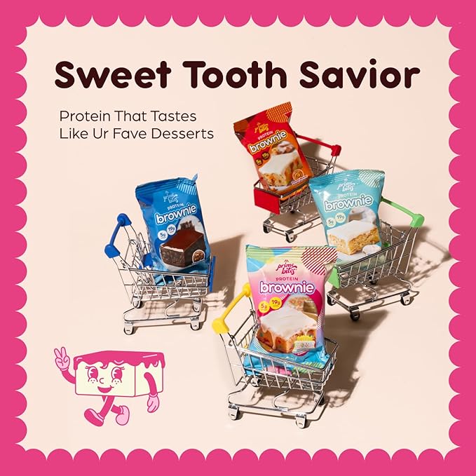 Prime Bites Protein Brownie from Alpha Prime Supplements | High Protein, Collagen Fortified Low Sugar Treat | Delicious Snack | 12 Bars per Box (Cookie Dough Bites)
