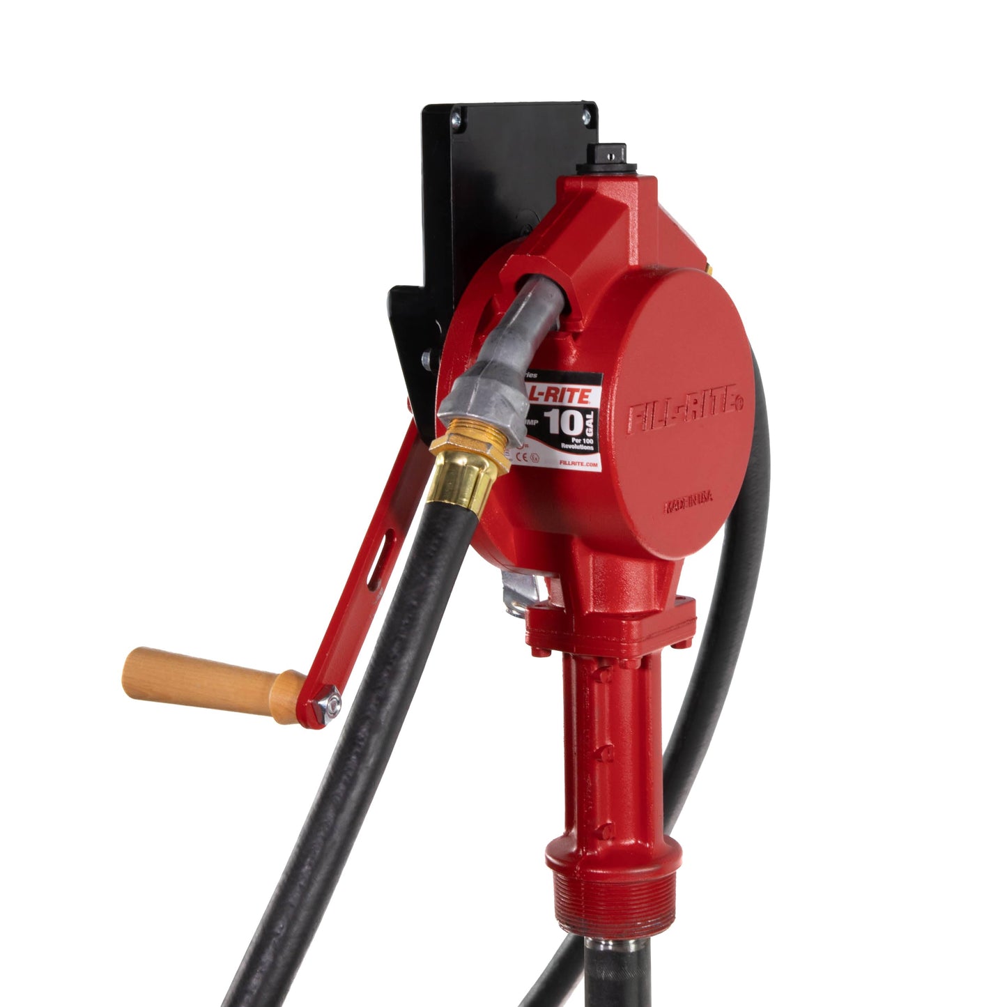 Fill-Rite FR112C Fuel Transfer Rotary Hand Pump w/Gallon Counter, Discharge Hose, Nozzle Spout, & Suction Pipe