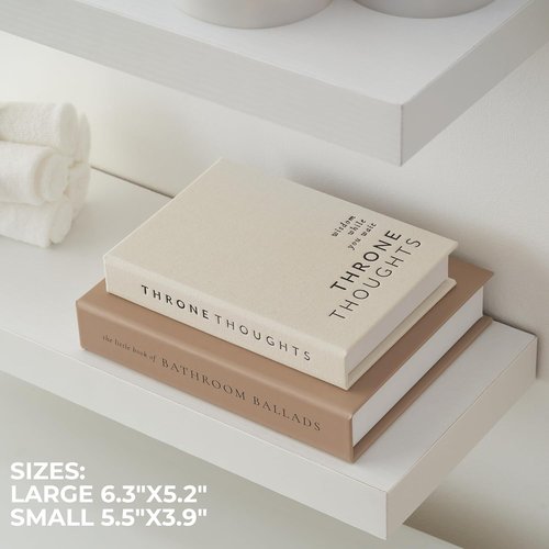 KIBAGA Modern Bathroom Decor Books - Set of 2 Charming & Humorous Restroom Accessories