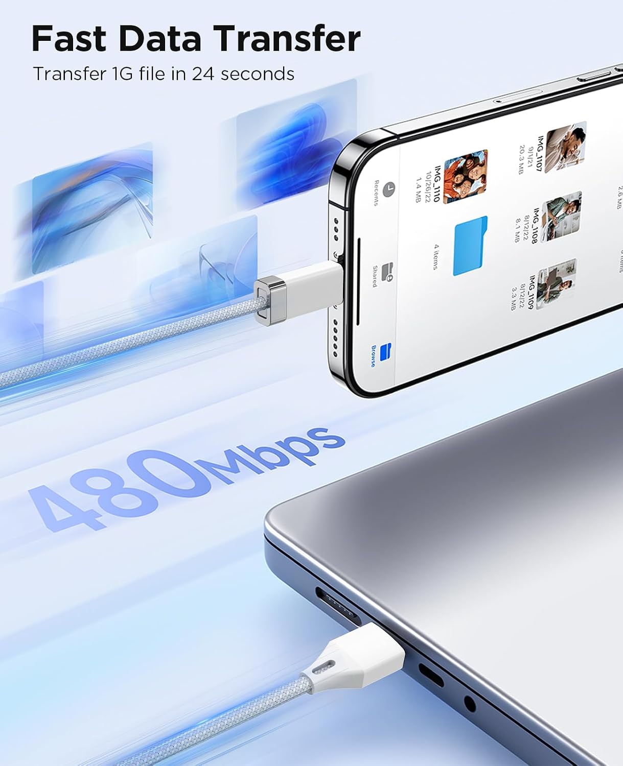 3.3FT 3A 2 17 StayCable USB A to USB C Cable with Built-in Magnetic Holder for Nightstand, Desk and Car, Fast Charging