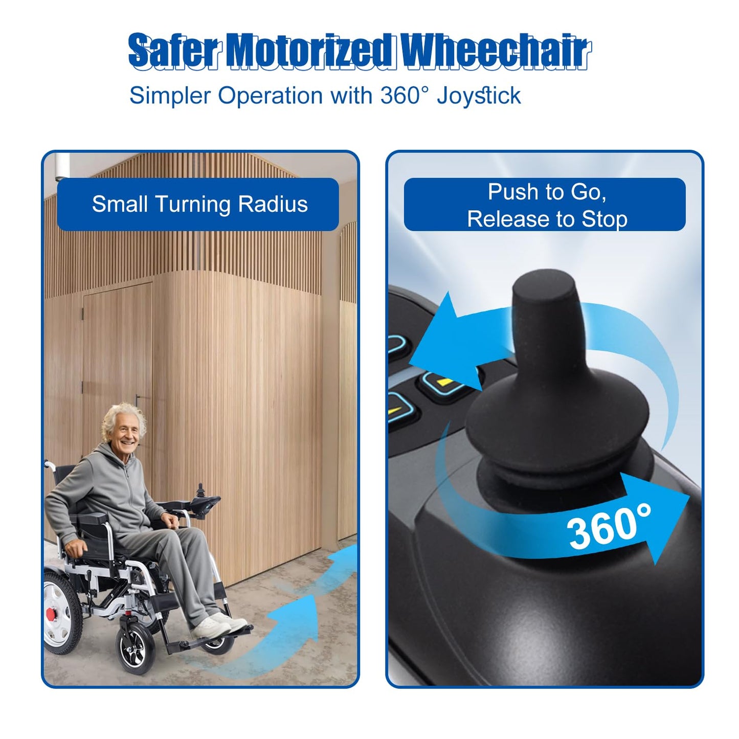Electric Wheelchairs for Adults Lightweight Foldable Motorized Wheelchair for Seniors Support 330lb,500W Motor All-Terrain Power Wheelchair,Compact Size Travel Wheelchair Airline Approved