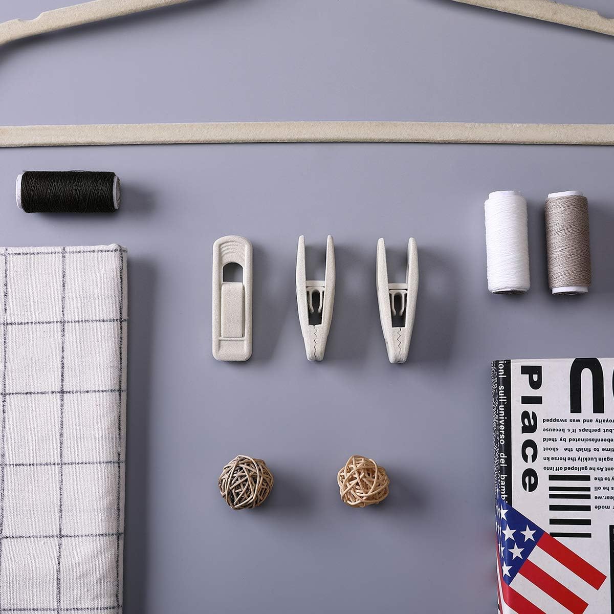 Trgowaul Velvet Hangers - Durable Clips for Thin Pants | 20-Pack in Beige