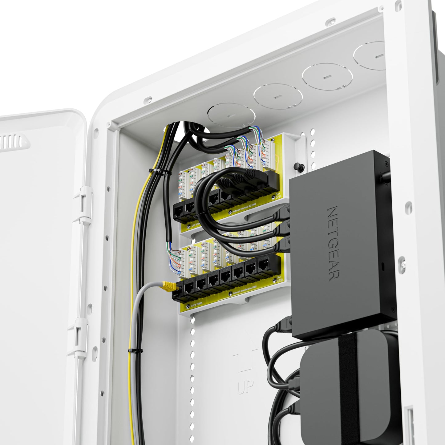 Legrand - On-Q 30 Inch Media Enclosure, WiFi Electrical Box, Cable Management Box for Distribution of Networking Service, Recessed Media Box Lets Signal Through, White, ENP3050NA