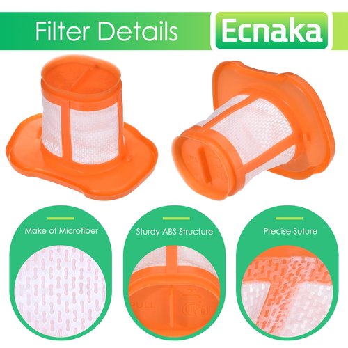 4 Pack HHVKF10 Dust-buster Filter Replacement Compatible with BLACK And DECKER Handheld Vacuum Filter Washable Fit for Models HHVK HHVK320J HHVK320J10 HHVK320JZ01 HHVK515J HHVK515JP HHVK515JP07